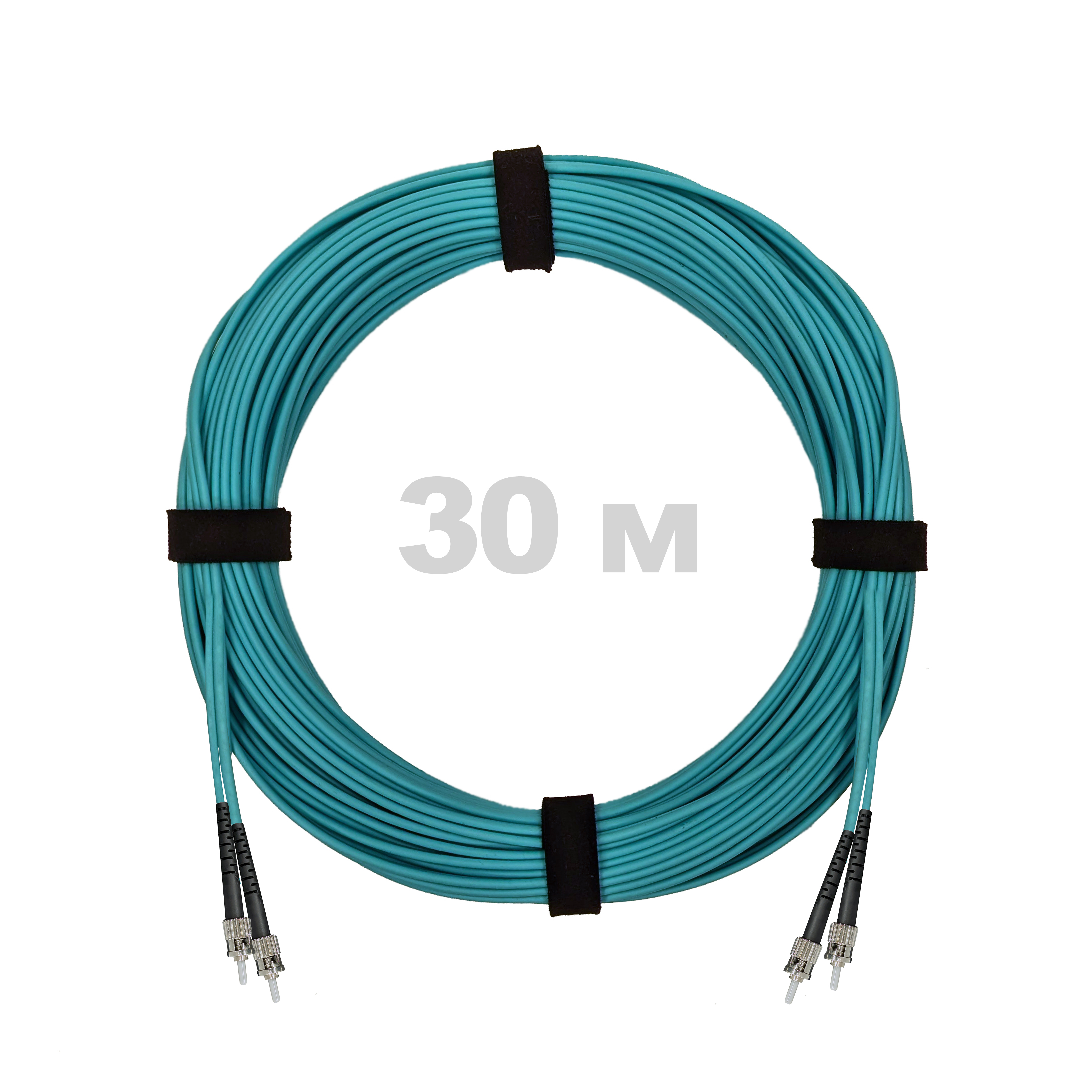 Патч-корд оптический ST/PC-ST/PC MM (OM3) 2mm duplex LSZH,  30 м.
