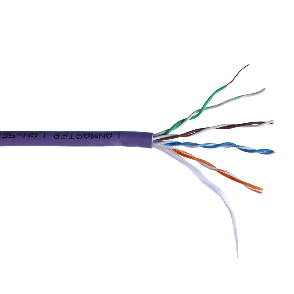 Кабель LANMASTER U/UTP, 4 пары, Кат. 5E, 350 МГц, LSZH, нг(А)-HF, черный, 305 м__