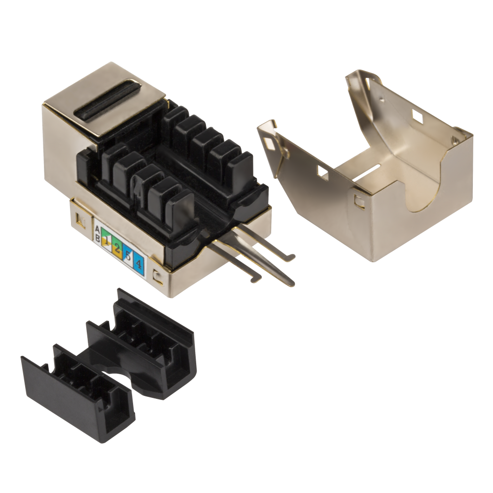 Модуль Keystone RJ45, Cat.5E, STP, 90 градусов, белый__