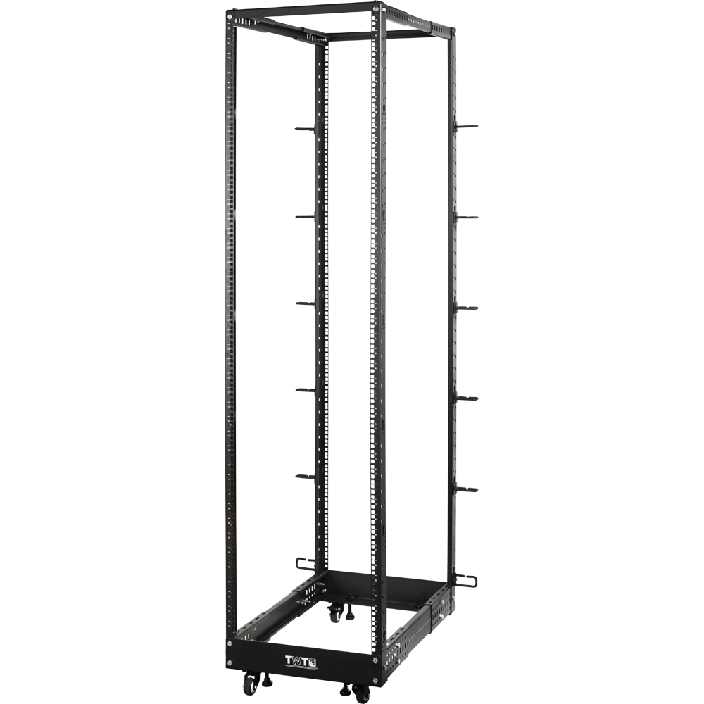 Стойка двухрамная облегченная 48U, с регулируемой глубиной (560-1020 мм), черная