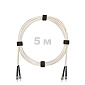 Патч-корд оптический армированный бронированный ST/PC-ST/PC SM (G.657A1) Duplex 2.0mm LSZH, ,белый, 5 м.