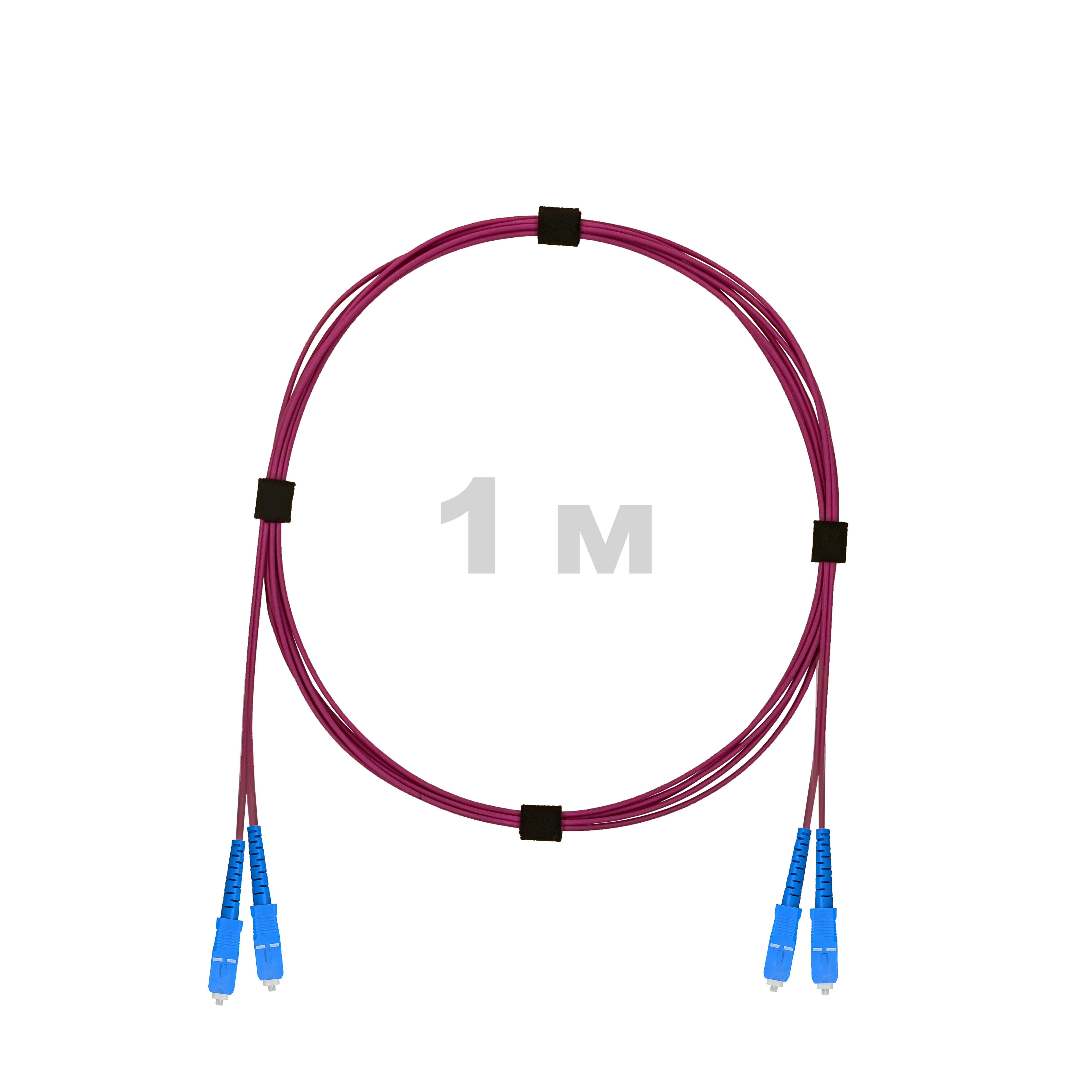 Патч-корд оптический армированный бронированный SC/UPC-SC/UPC MM (OM4) Duplex 3.0mm LSZH, 1 м.