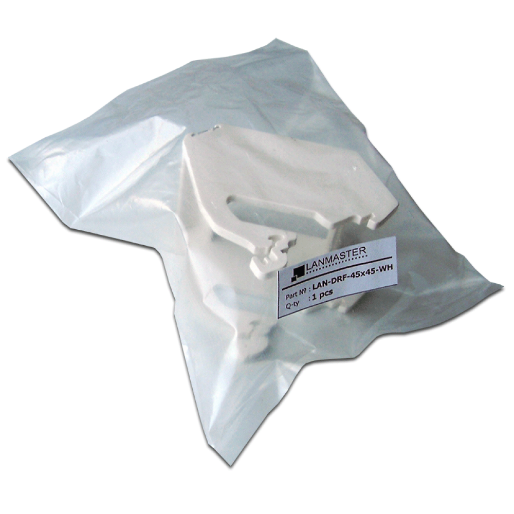 Рамка на DIN-рейку для установки вставок и электромодулей 45х45, белая__