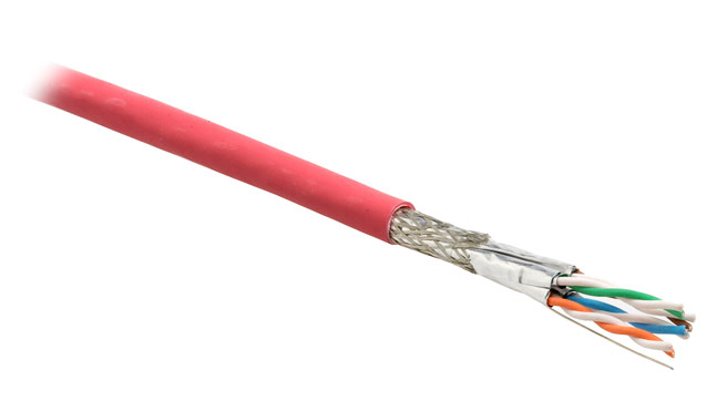 Кабель связи SFTP4-C7-S23-IN-LSZH-BK-500 S/FTP 4 витые пары внутренний LSZH Hyperline 23 AWG