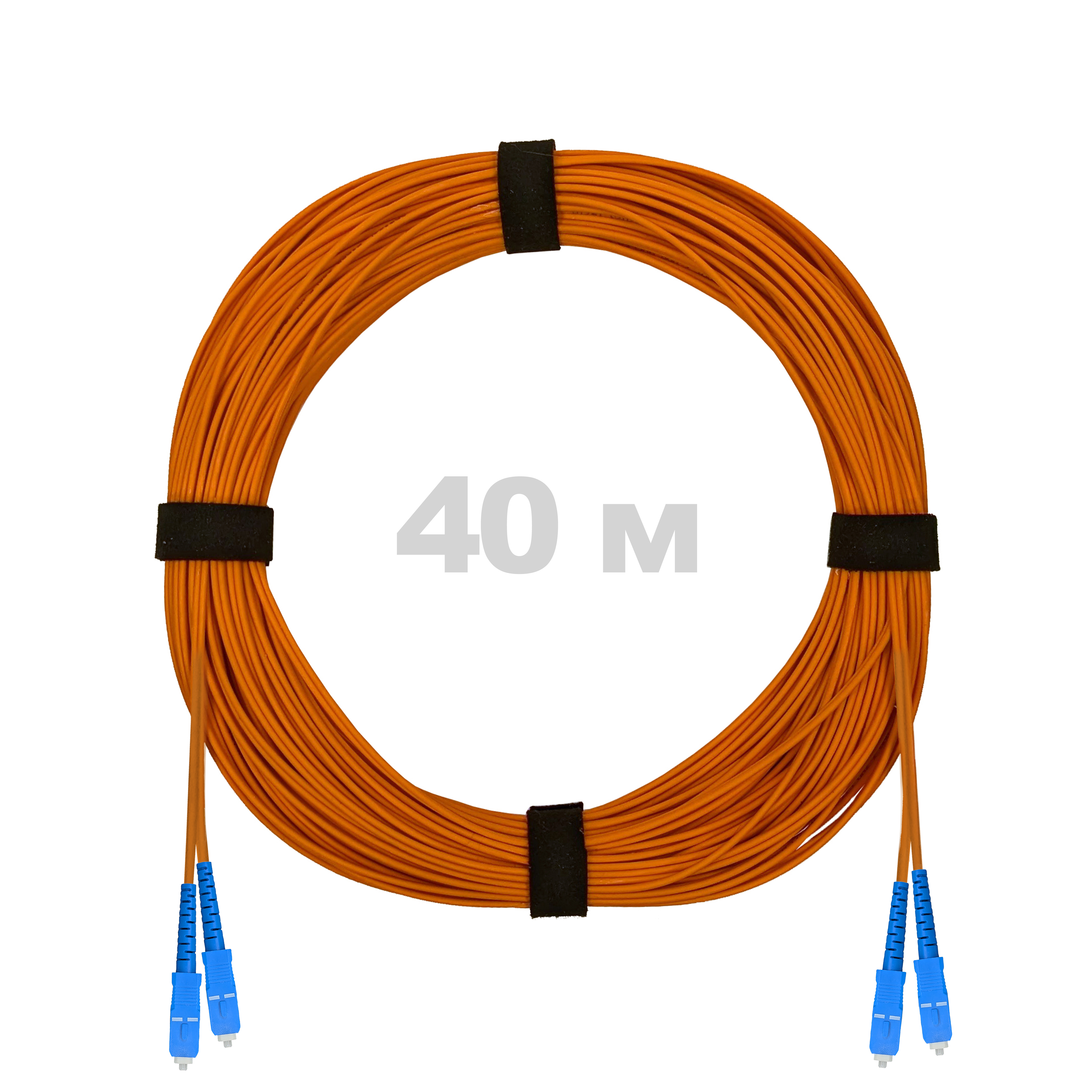 Патч-корд оптический армированный бронированный SC/UPC-SC/UPC MM (OM2) Duplex 3.0mm LSZH, 40 м.