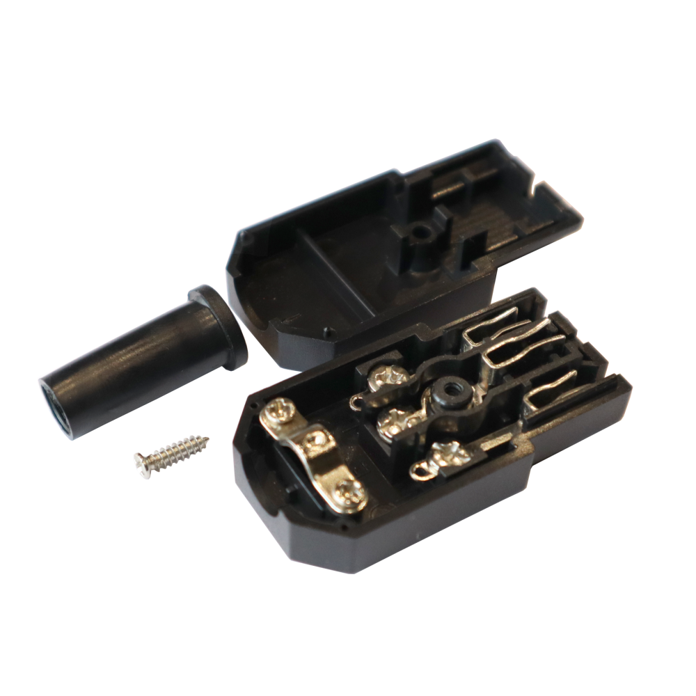 Вилка IEC 60320 C13, 10A, 250V, разборная, черная__