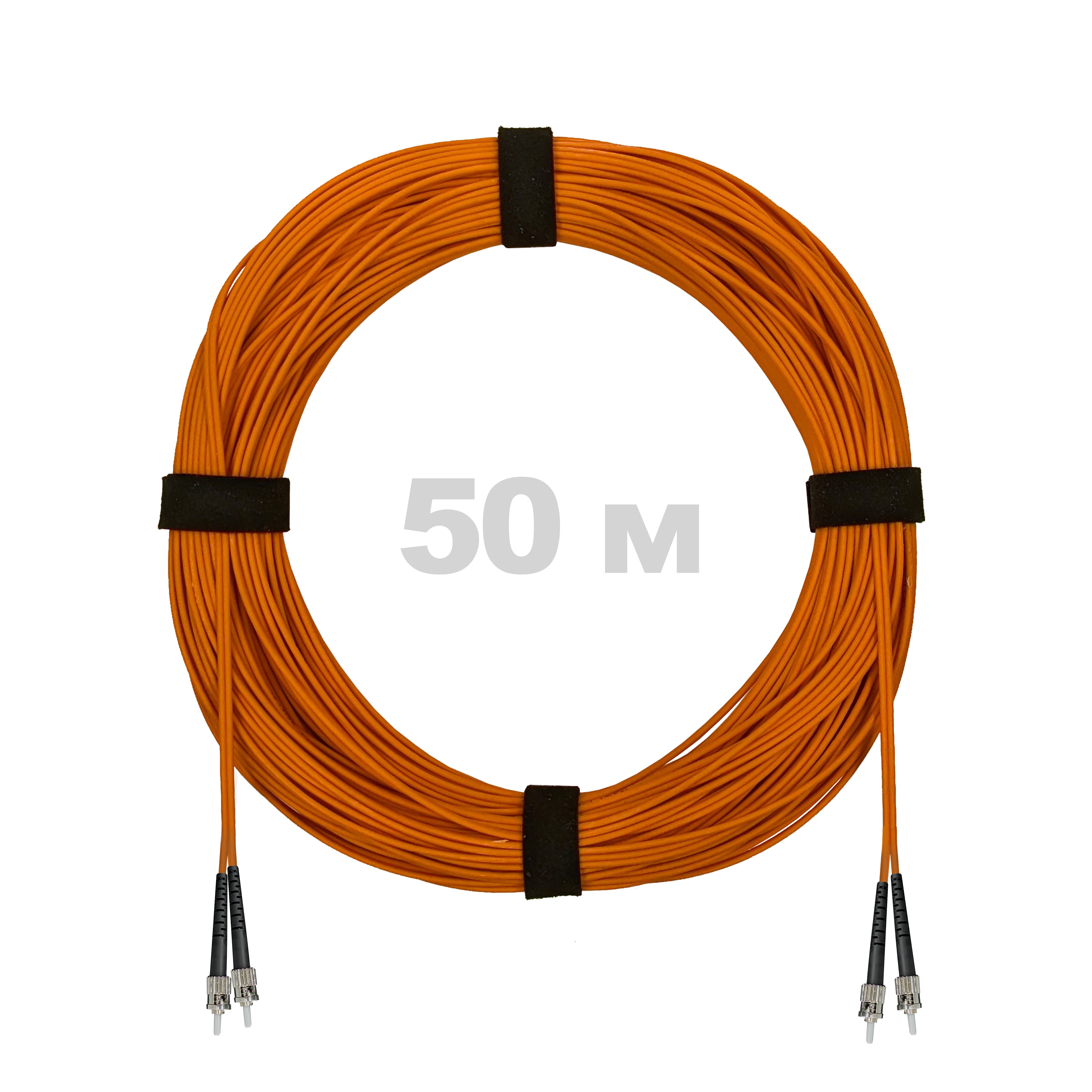 Патч-корд оптический армированный бронированный ST/PC-ST/PC MM (OM2) Duplex 2.0mm LSZH, 50 м.
