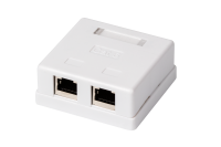 Розетка компьютерная RJ-45(8P8C) категория 6, экранированная, двойная, внешняя, DUAL IDC TWIST