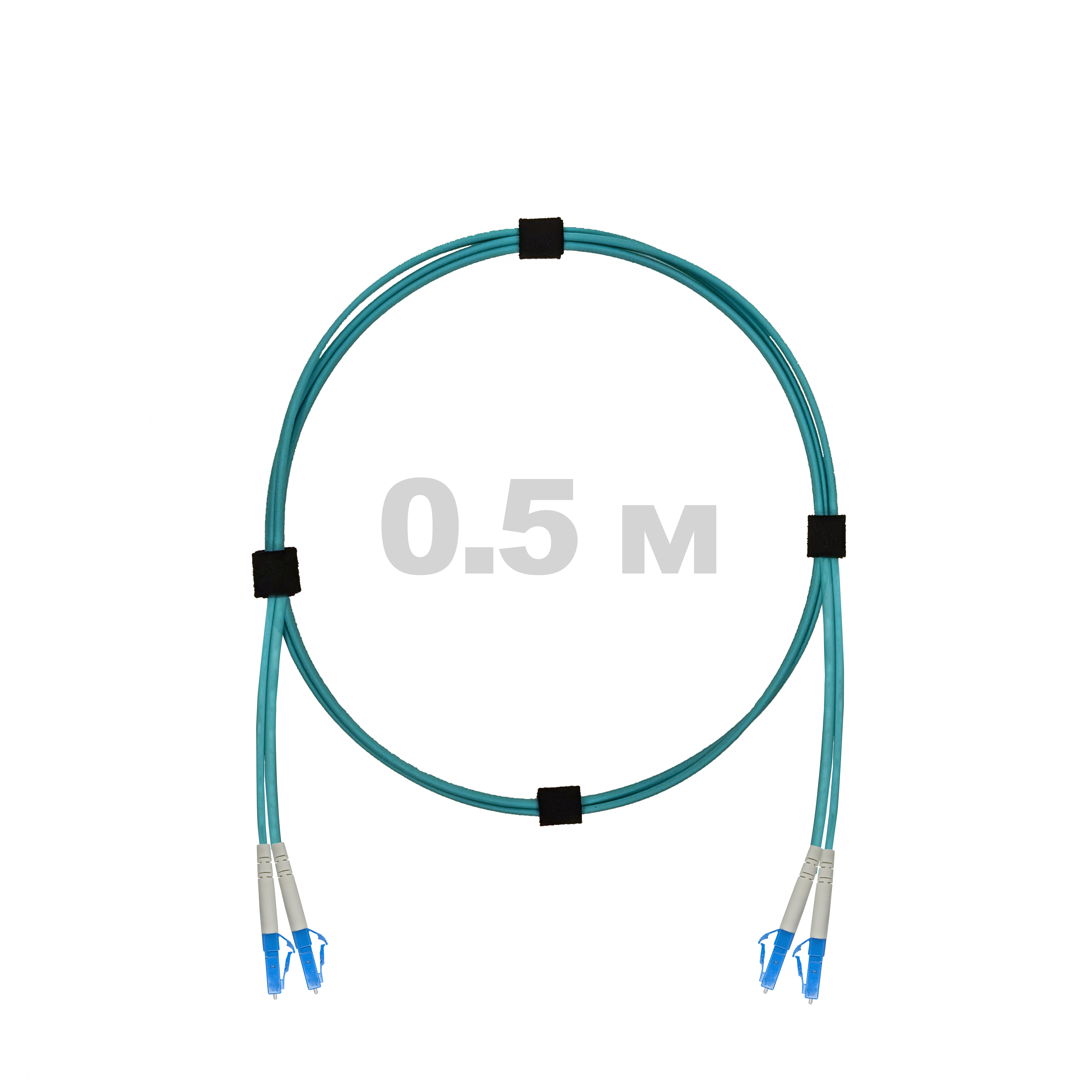 Патч-корд оптический армированный бронированный LC/UPC-LC/UPC MM (OM3) Duplex 2.0mm LSZH, 0.5 м.