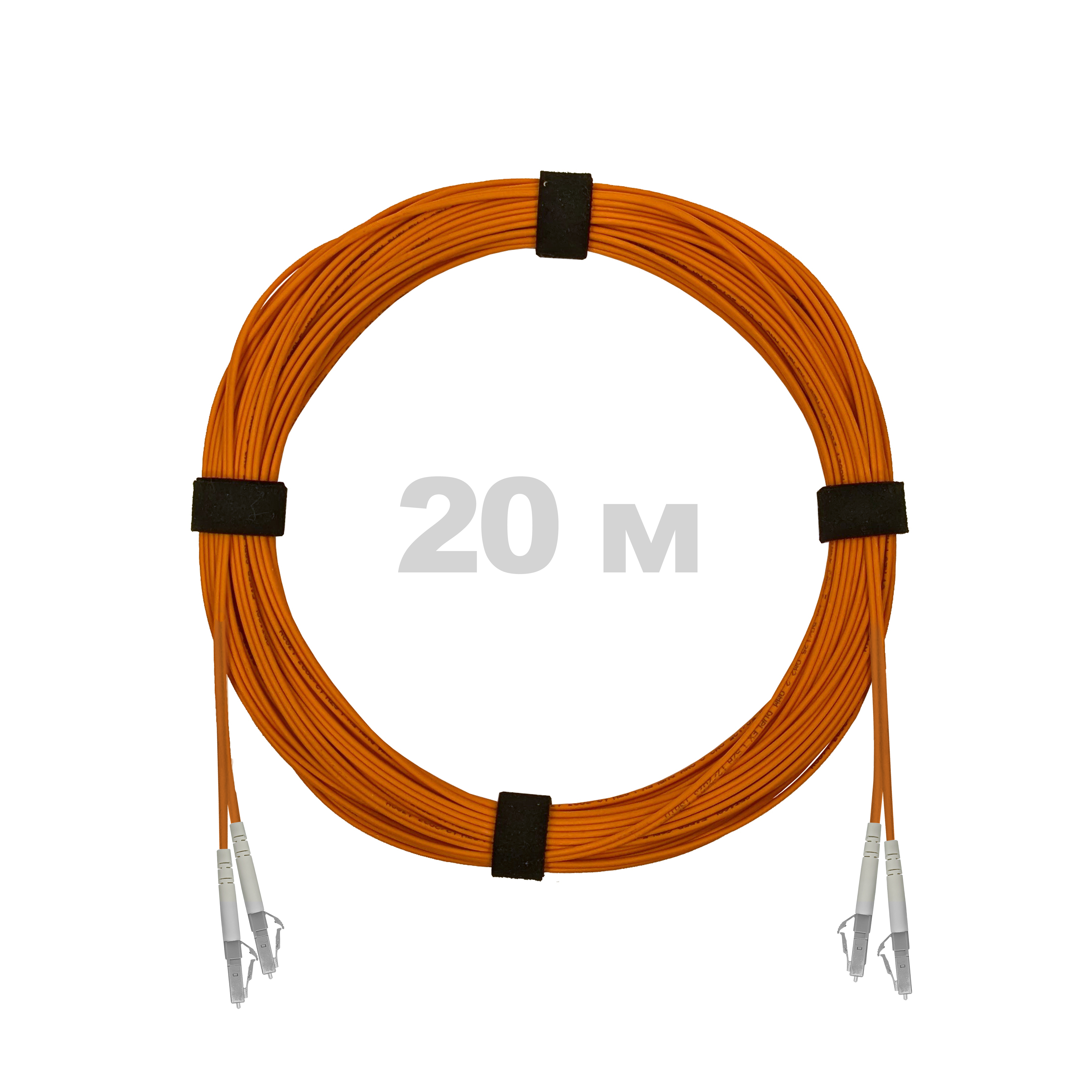 Патч-корд оптический армированный бронированный LC/UPC-LC/UPC MM (OM2) Duplex 2.0mm LSZH, 20 м.