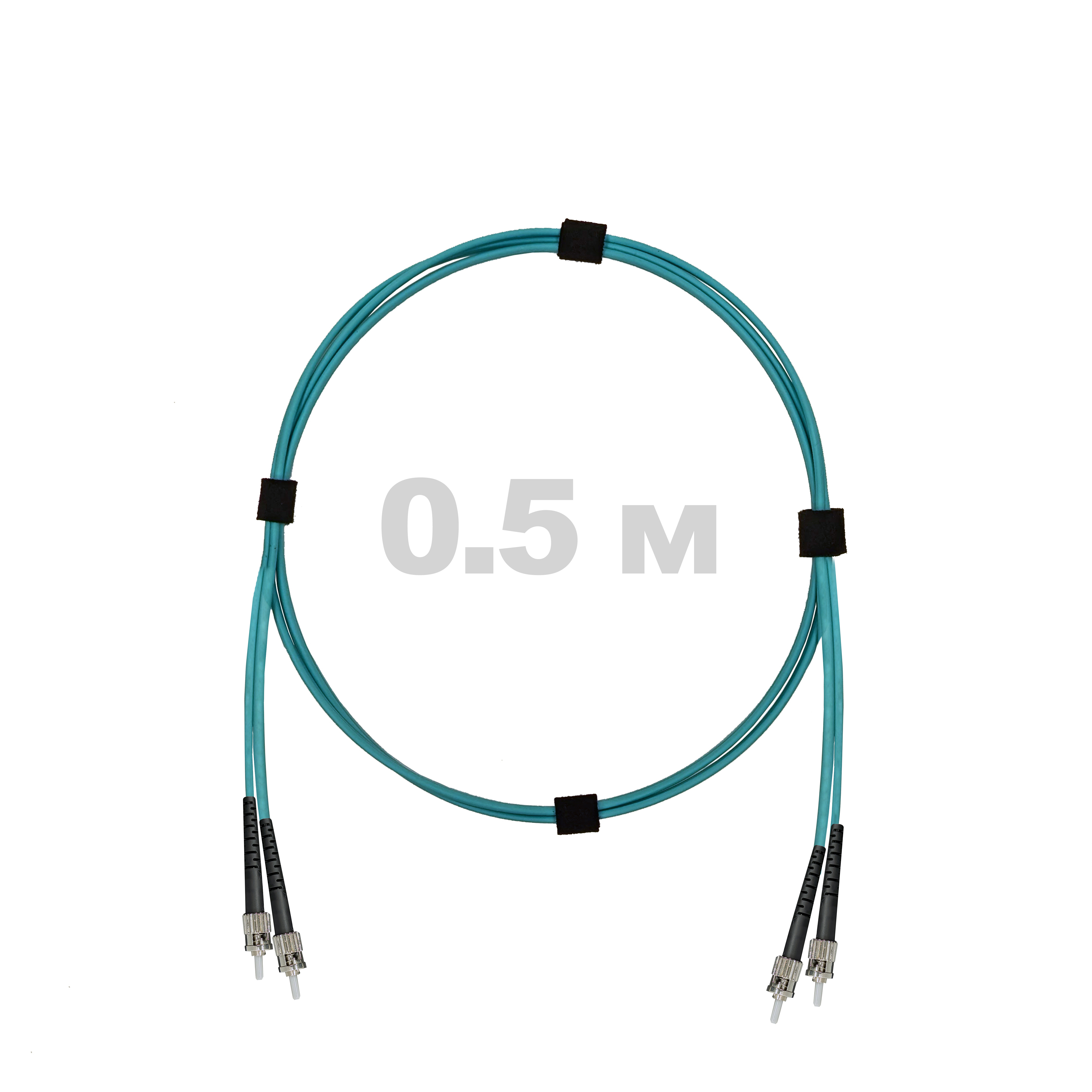 Патч-корд оптический ST/PC-ST/PC MM (OM3) 2mm duplex LSZH,  0.5 м.