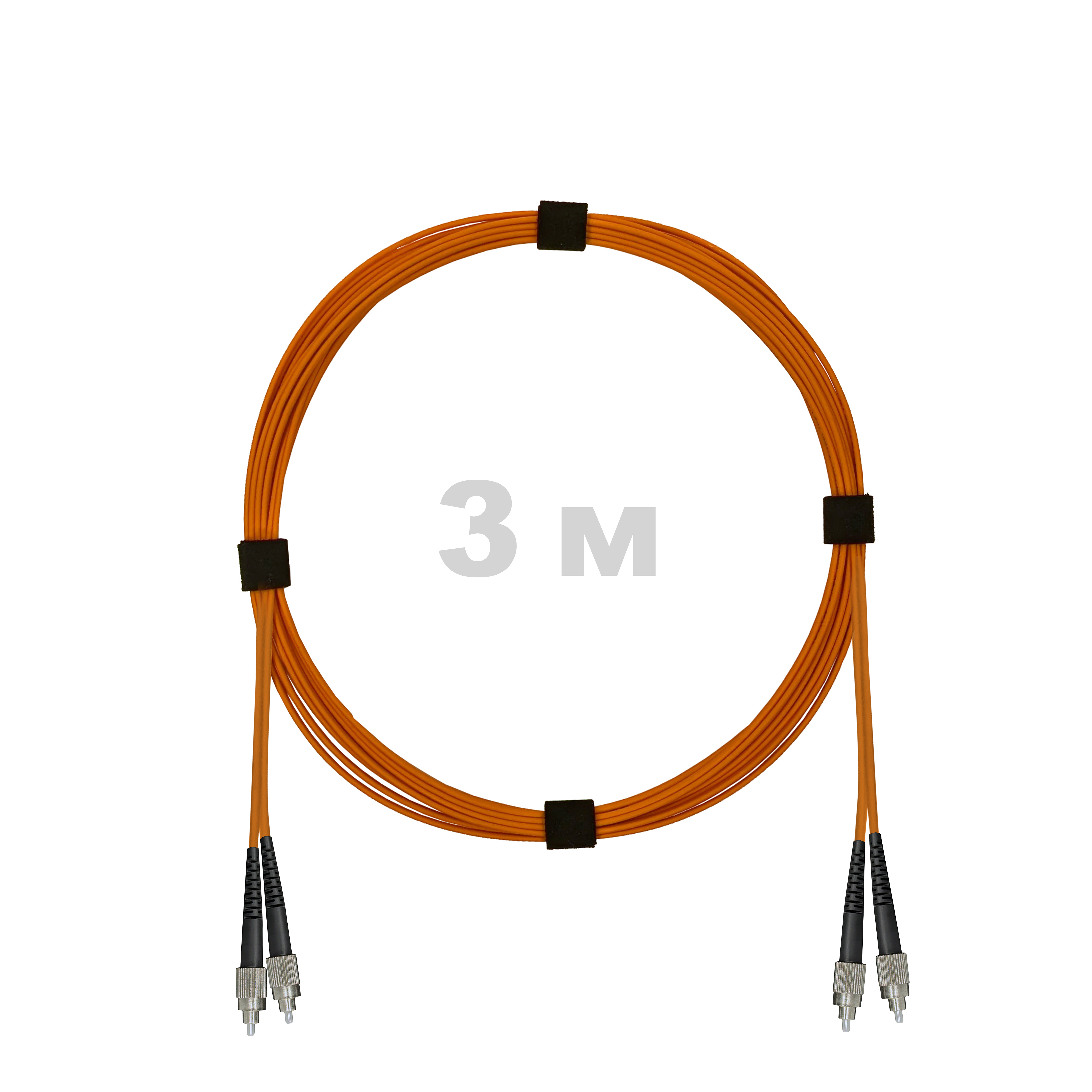 Патч-корд оптический армированный бронированный FC/UPC-FC/UPC MM (OM2) Duplex 3.0mm LSZH, 3 м.