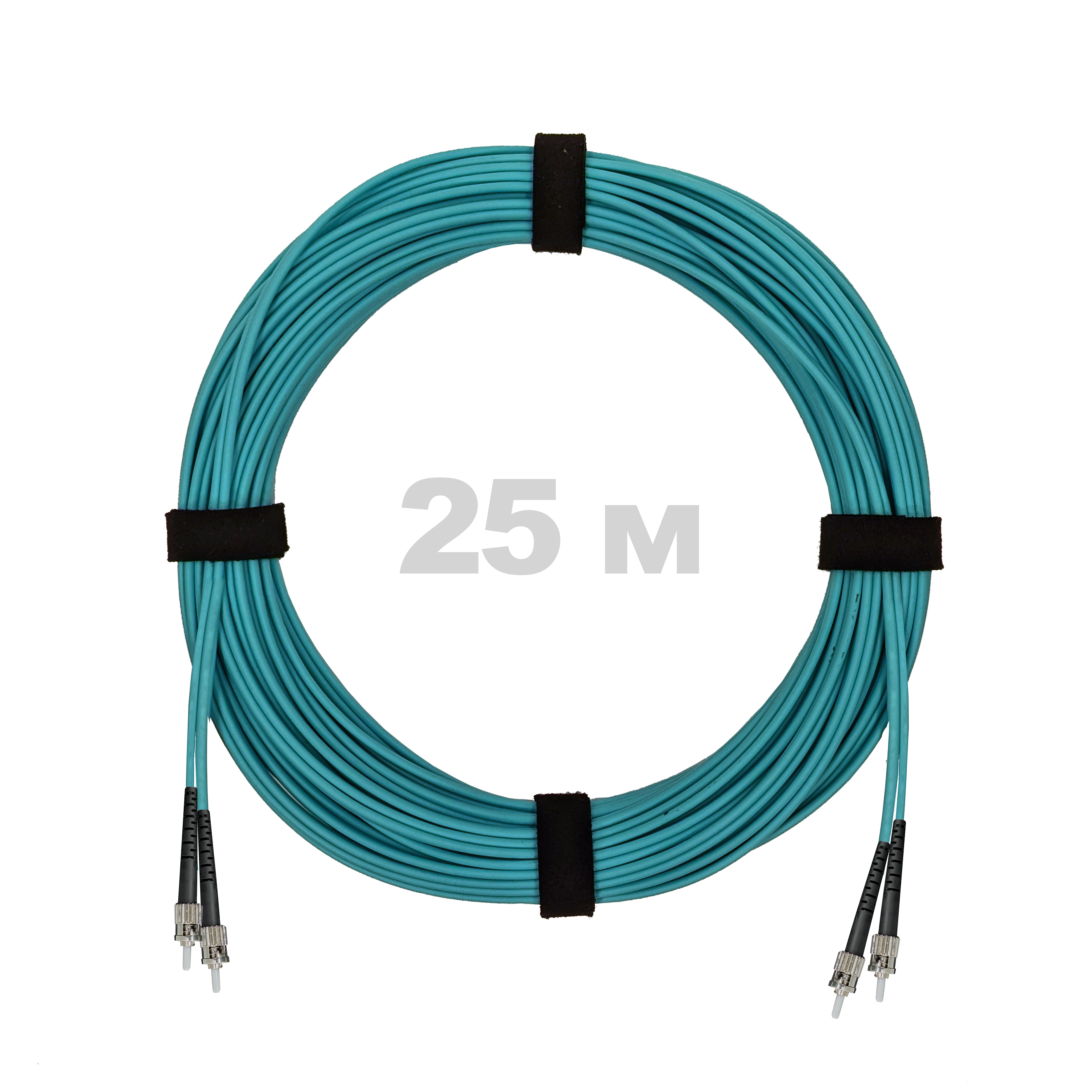 Патч-корд оптический ST/PC-ST/PC MM (OM3) 3mm duplex LSZH,  25 м.