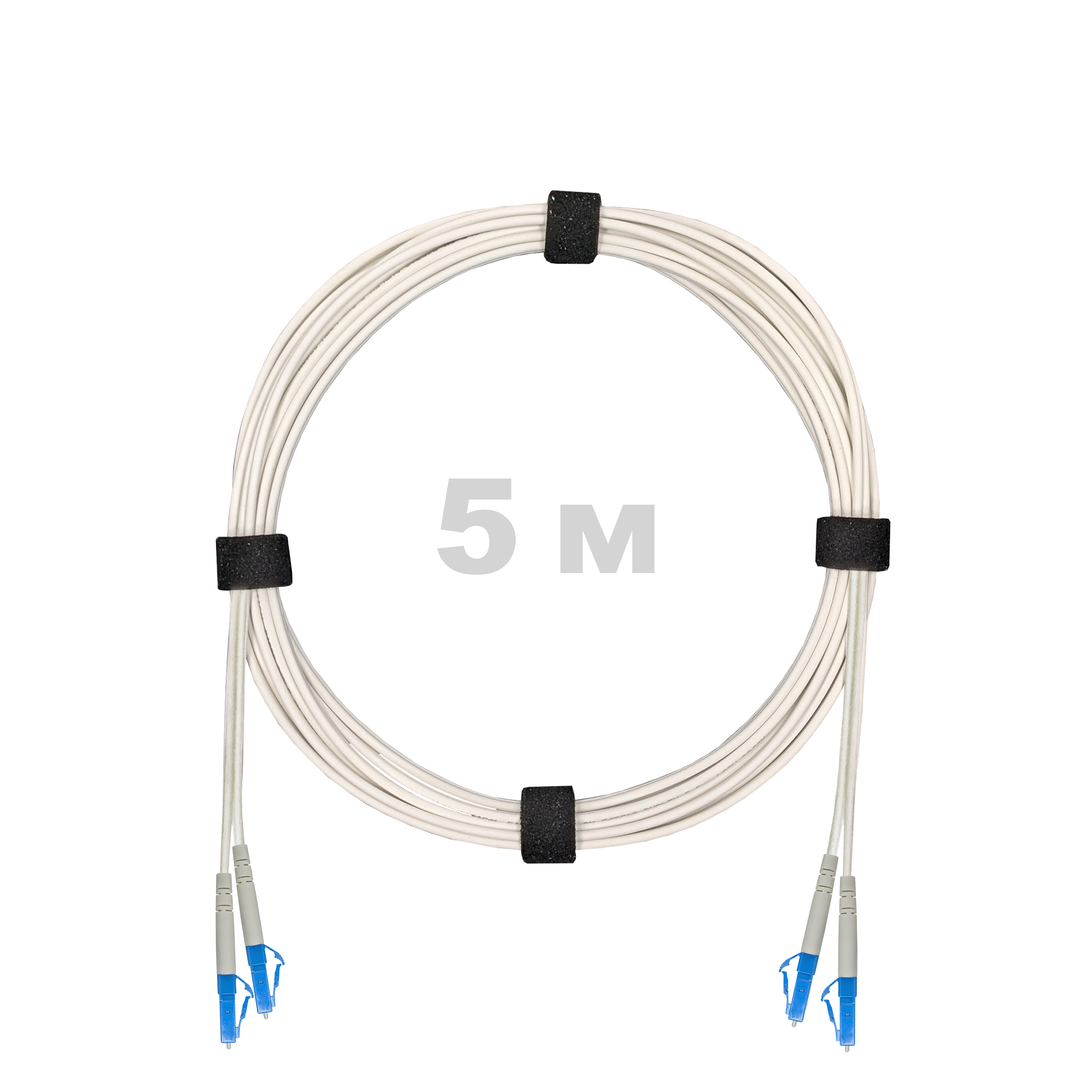 Патч-корд оптический армированный бронированный LC/UPC-LC/UPC SM (G.657A1) Duplex 2.0mm LSZH, ,белый, 5 м.