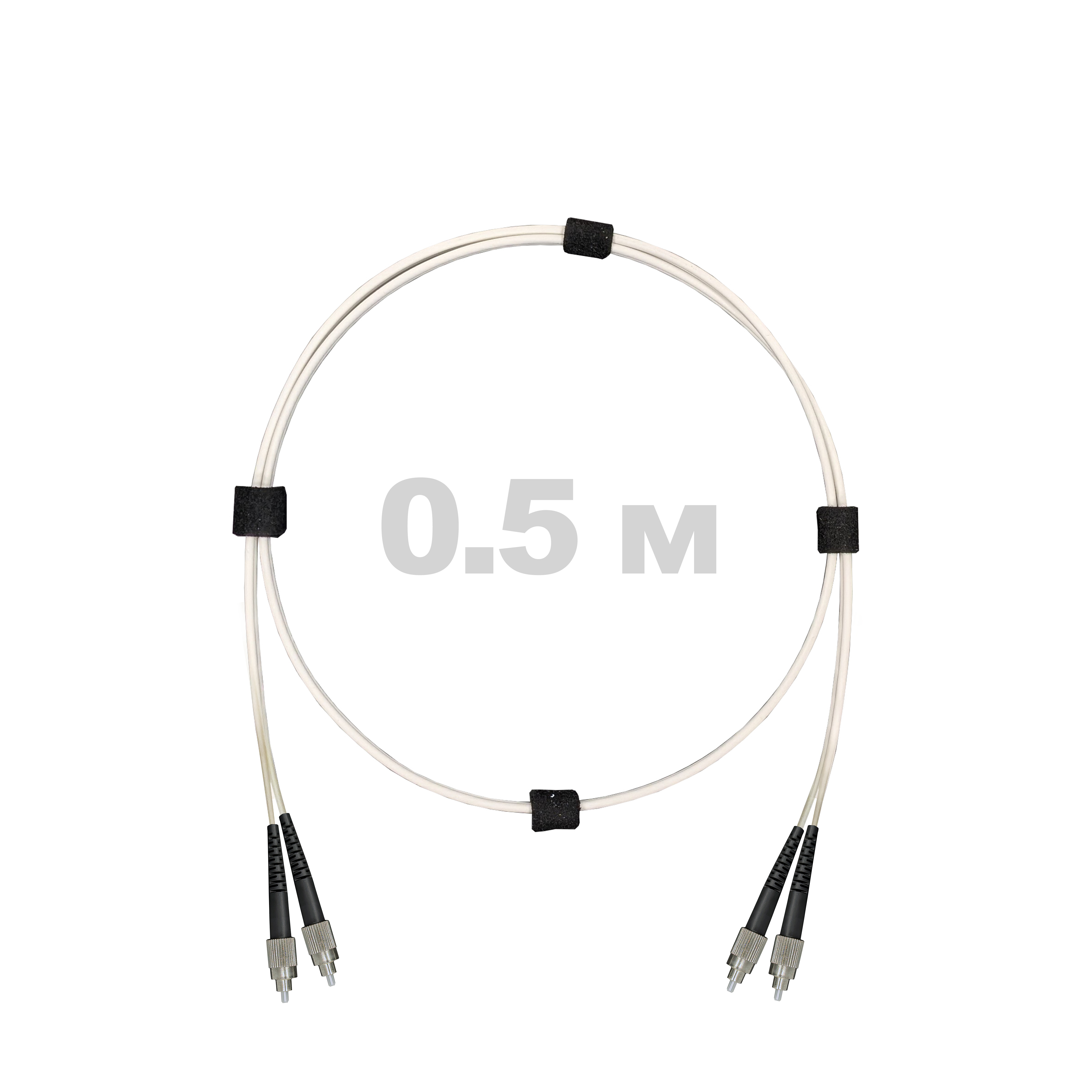 Патч-корд оптический армированный бронированный FC/UPC-FC/UPC SM (G.657A1) Duplex 2.0mm LSZH, ,белый, 0.5 м.