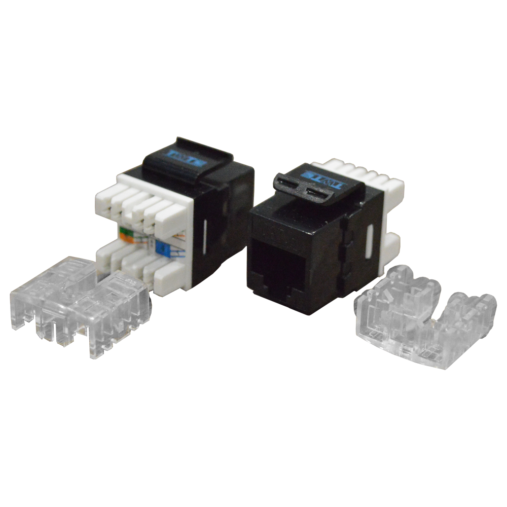 Модуль Keystone RJ45, Cat.6, UTP, 180 градусов, черный
