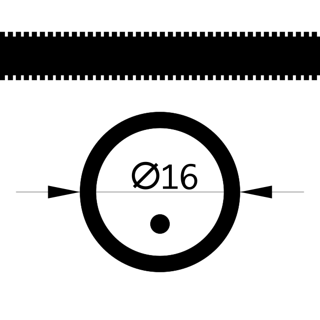 Труба гофрированная ПВХ легкая 350 Н черная с/з д16 (100 м/5500 м уп/пал) 