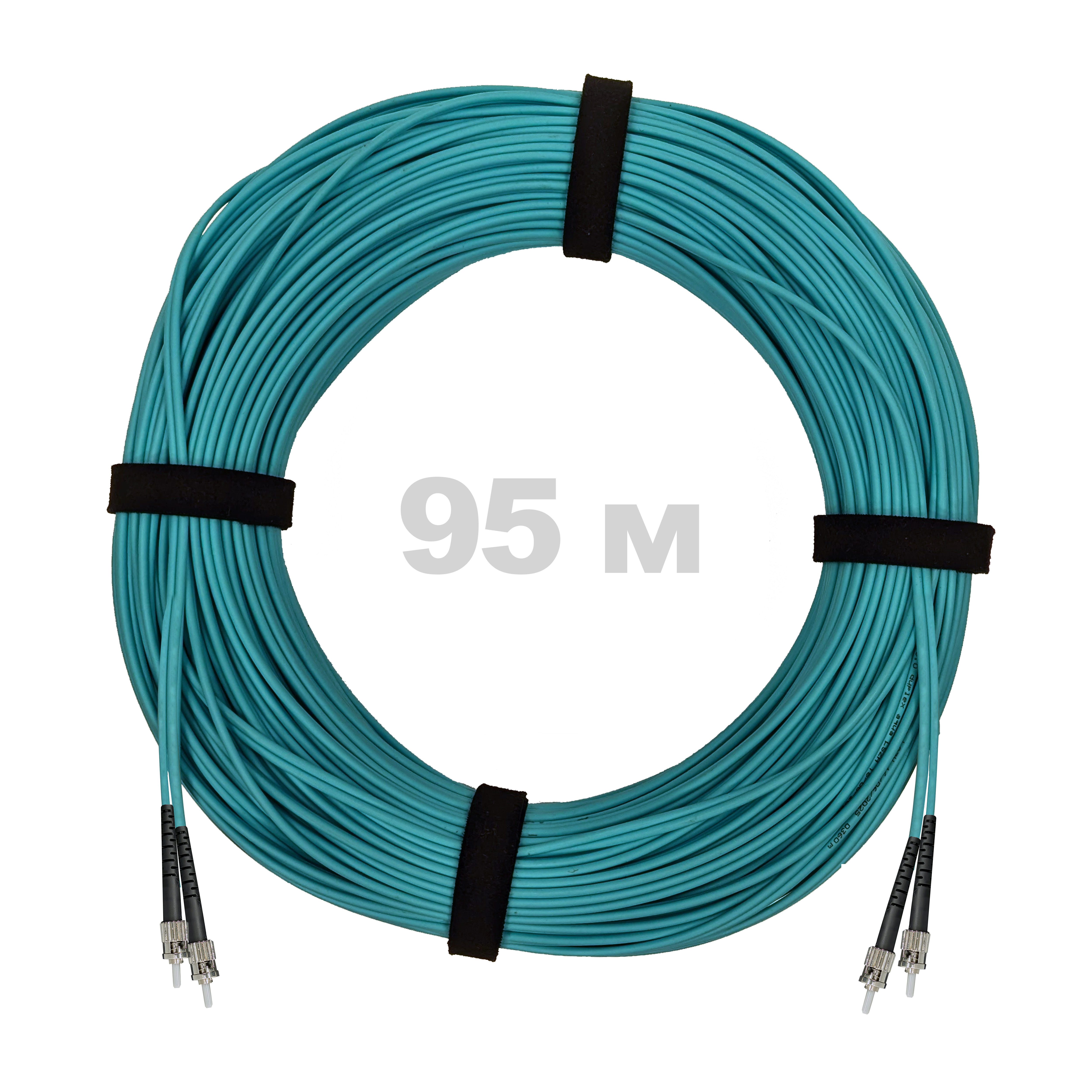 Патч-корд оптический ST/PC-ST/PC MM (OM3) 3mm duplex LSZH,  95 м.
