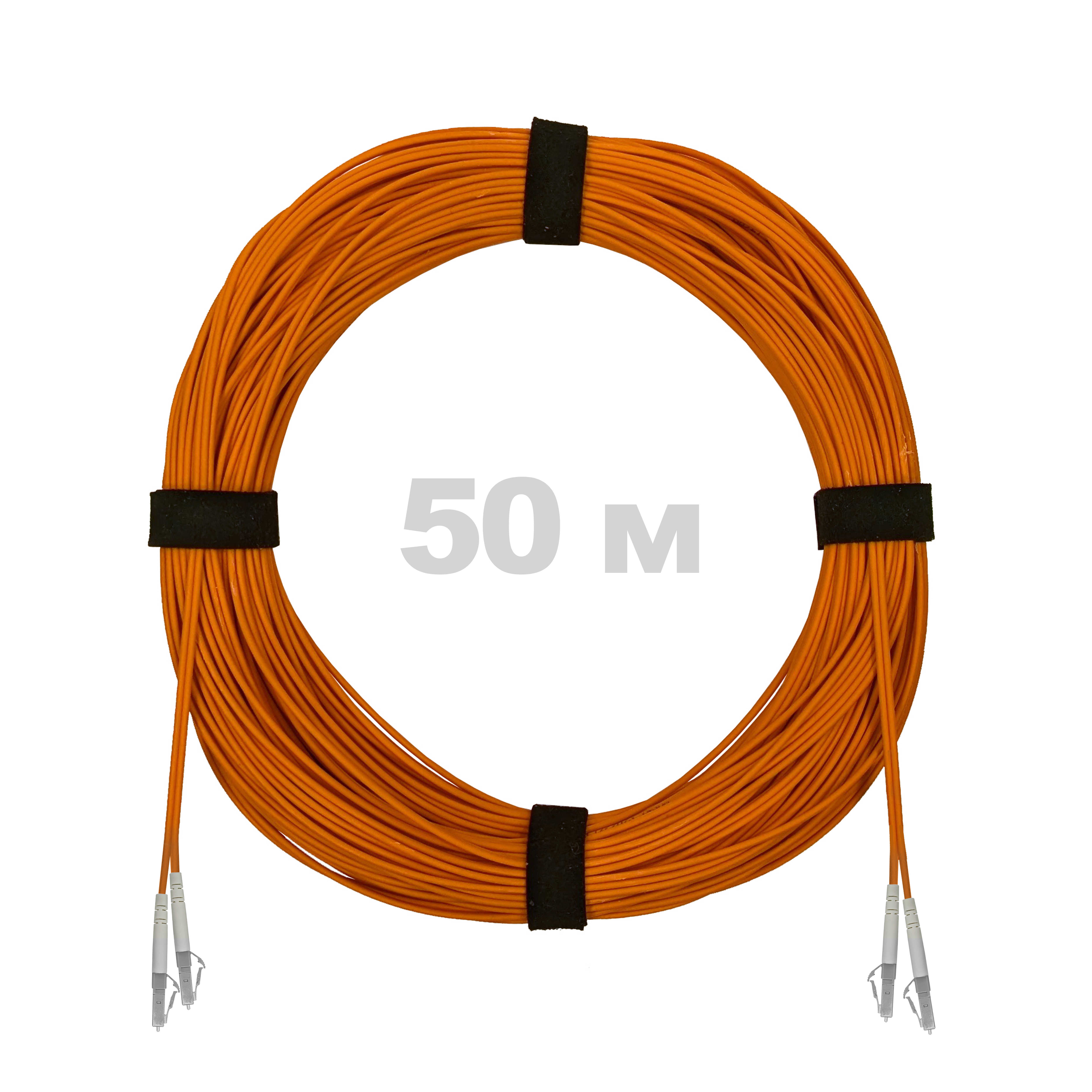 Патч-корд оптический LC/UPC-LC/UPC MM (OM2) 3mm duplex LSZH,  50 м.