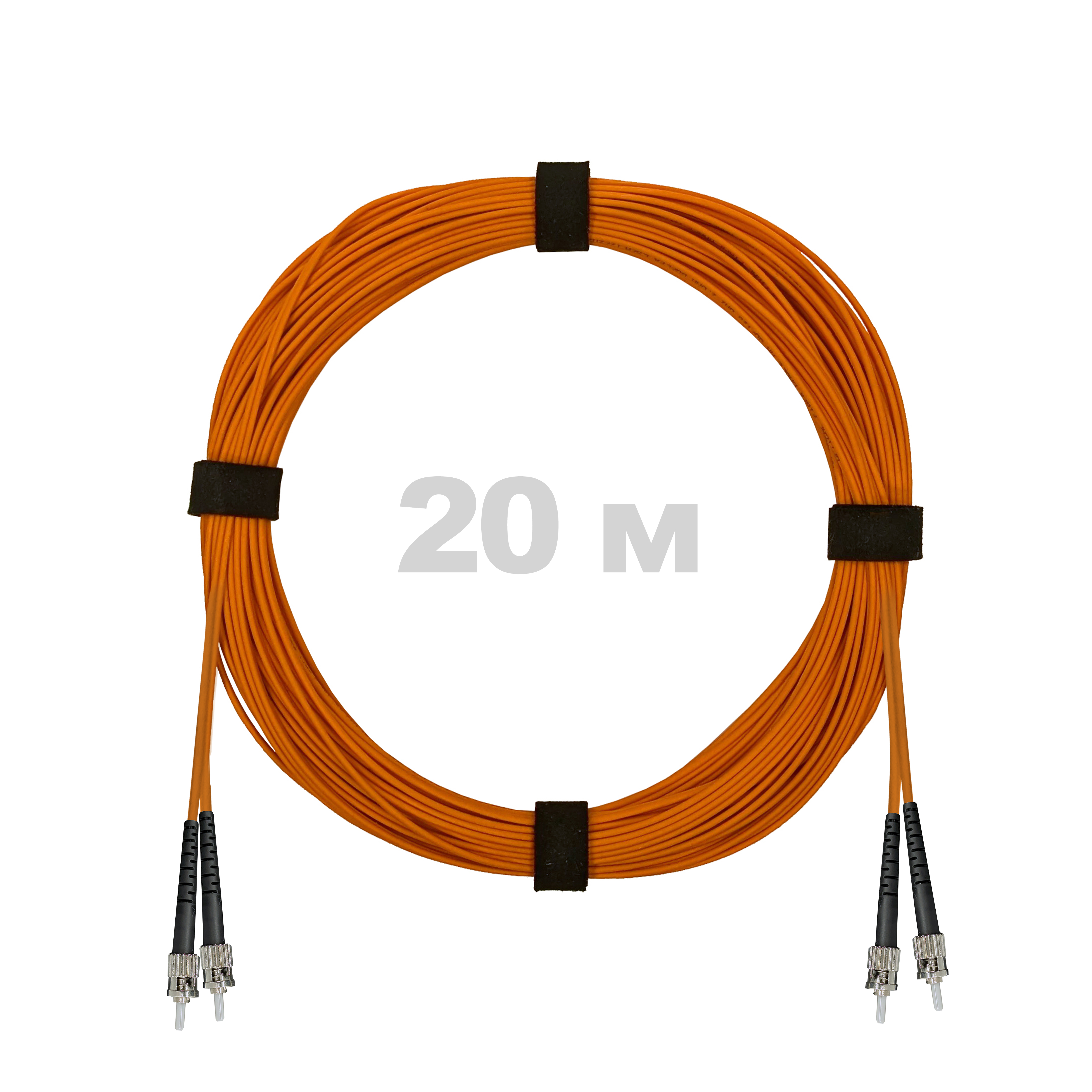 Патч-корд оптический армированный бронированный ST/PC-ST/PC MM (OM2) Duplex 3.0mm LSZH, 20 м.