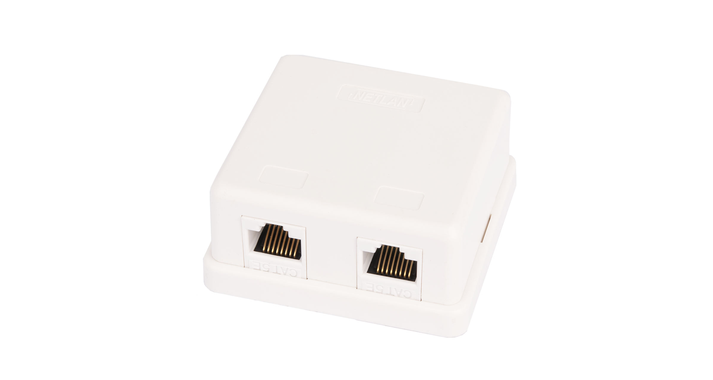 Настенная розетка неэкранированная, Кат.5e, 2 порта, белая, 10шт.__