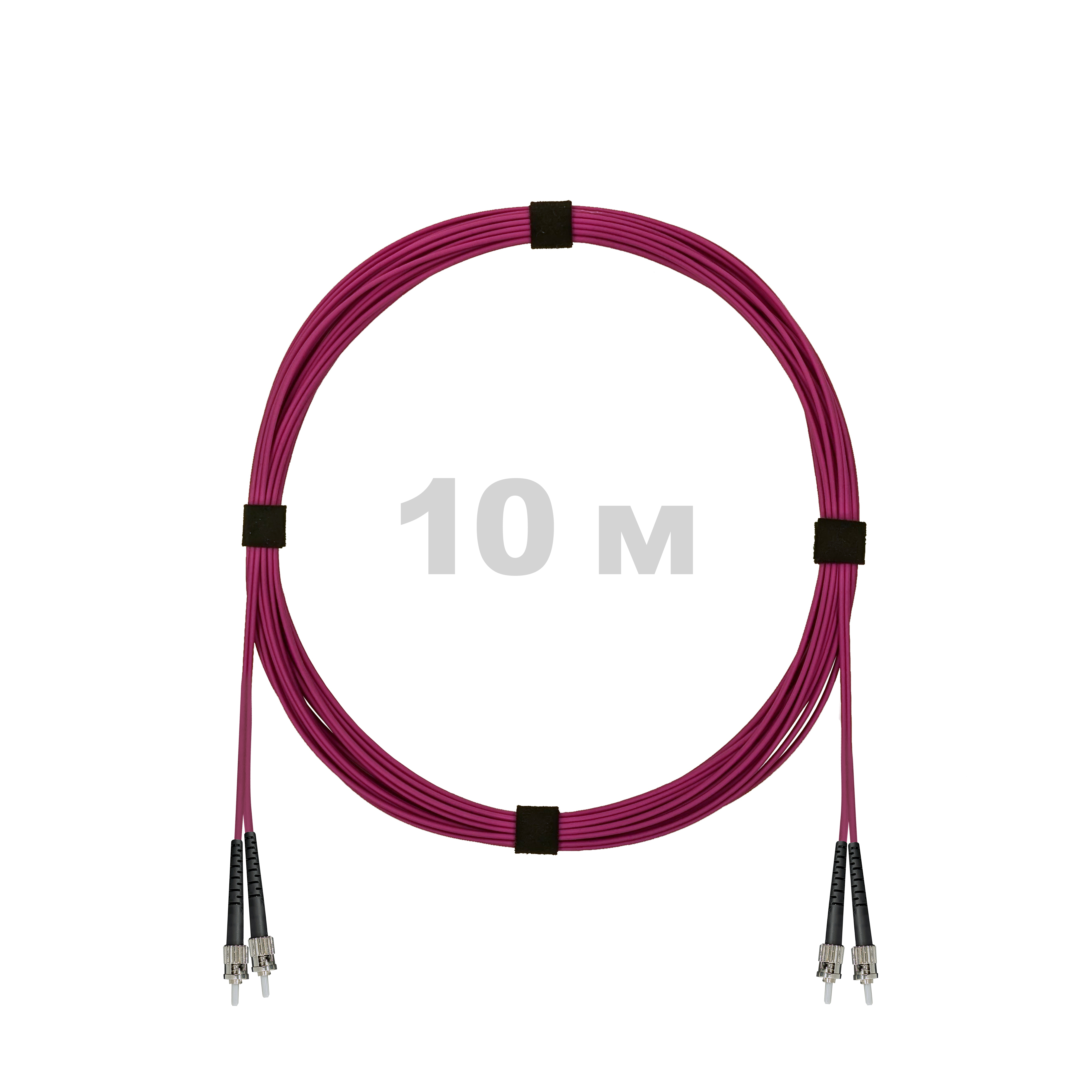 Патч-корд оптический ST/PC-ST/PC MM (OM4) 3mm duplex LSZH,  10 м.