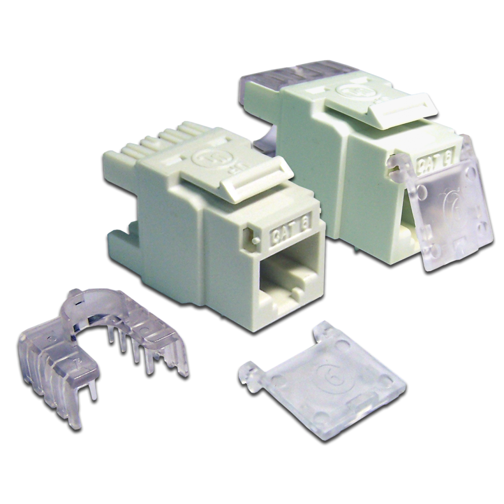 Модуль Keystone, RJ45, кат.6, UTP, 180 градусов, со шторкой, белый