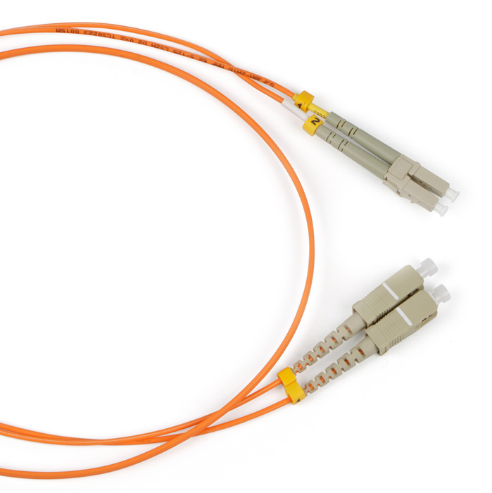 Патч-корд оптический LANMASTER, LSZH, дуплексный, ST/PC-LC/PC, MM 50/125, 2.0 м