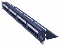 Патч-панель UTP 19" 1U 24 порта RJ-45 Cat.5e с задним органайзером TWIST