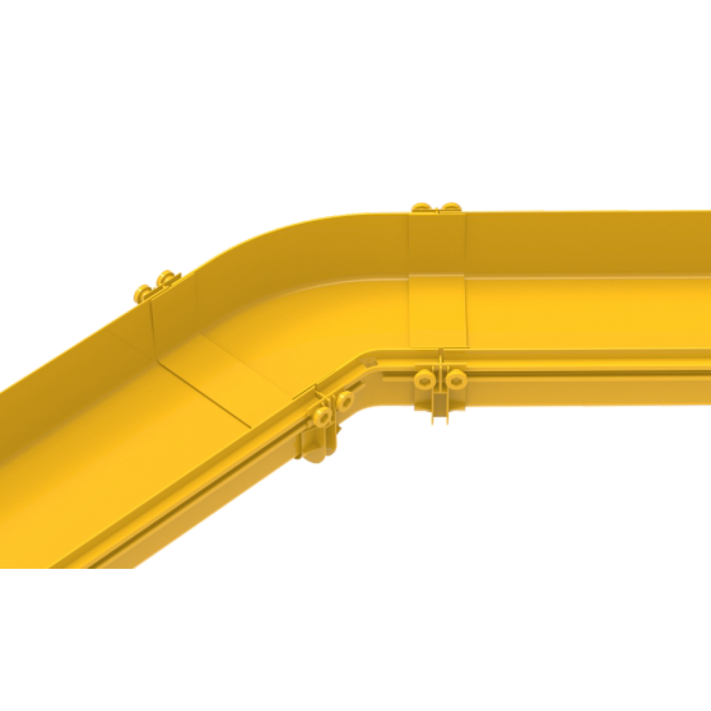 Горизонтальный поворот 45° оптического лотка 240 мм, желтый__