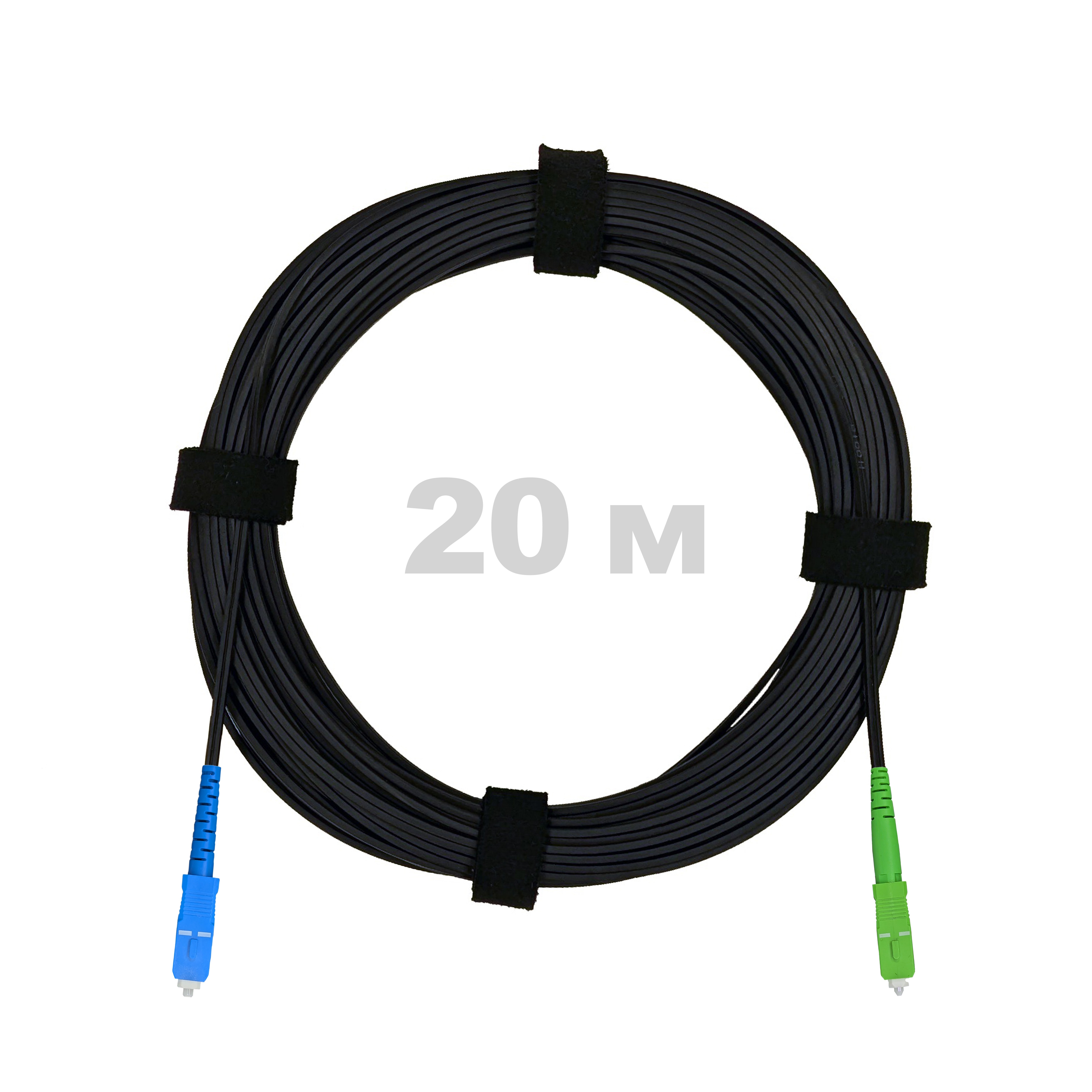 Патч-корд оптический FTTH диэлектрик FRP, G.657 LSZH SC/APC-SC/UPC, черный 20 м.