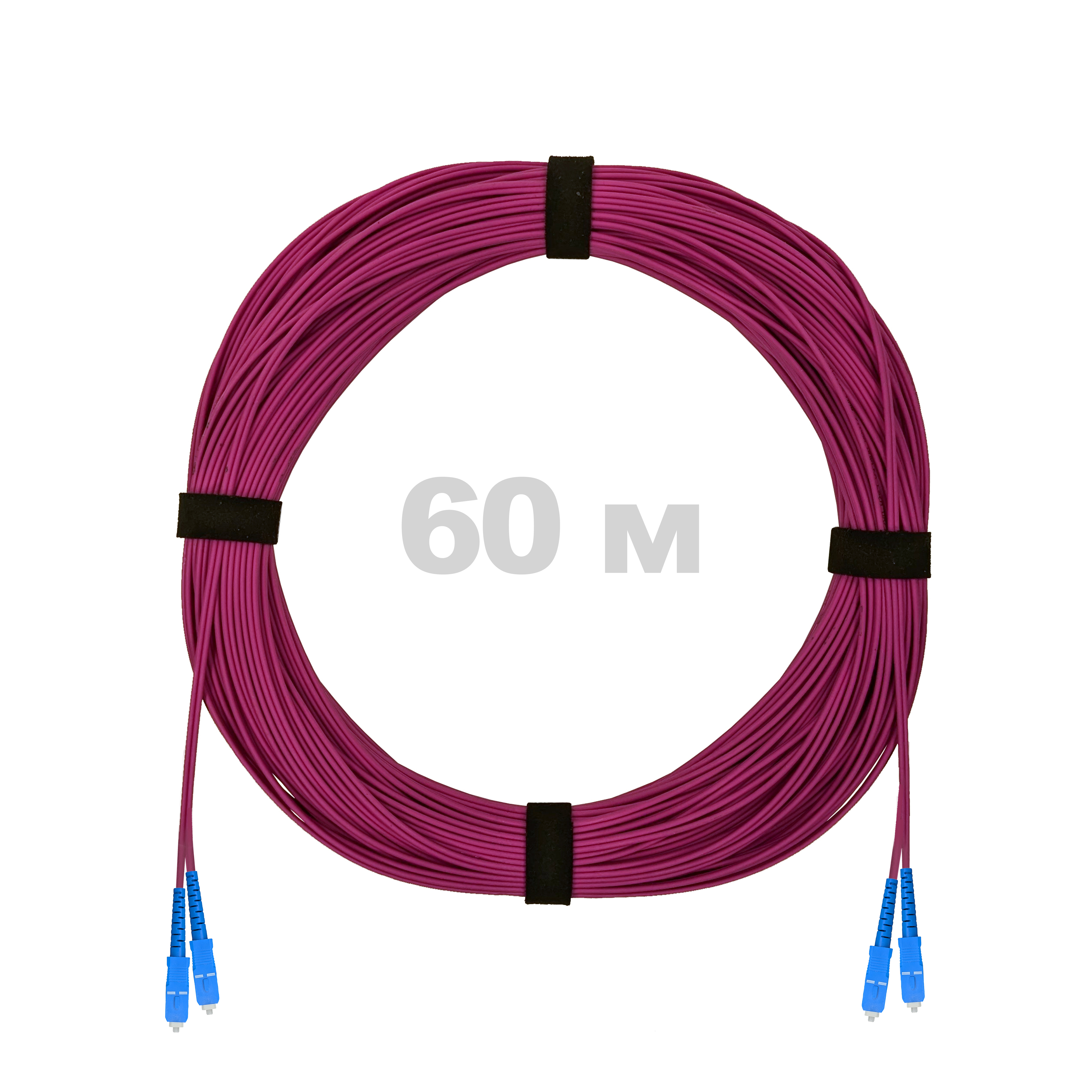 Патч-корд оптический SC/UPC-SC/UPC MM (OM4) 3mm duplex LSZH,  60 м.