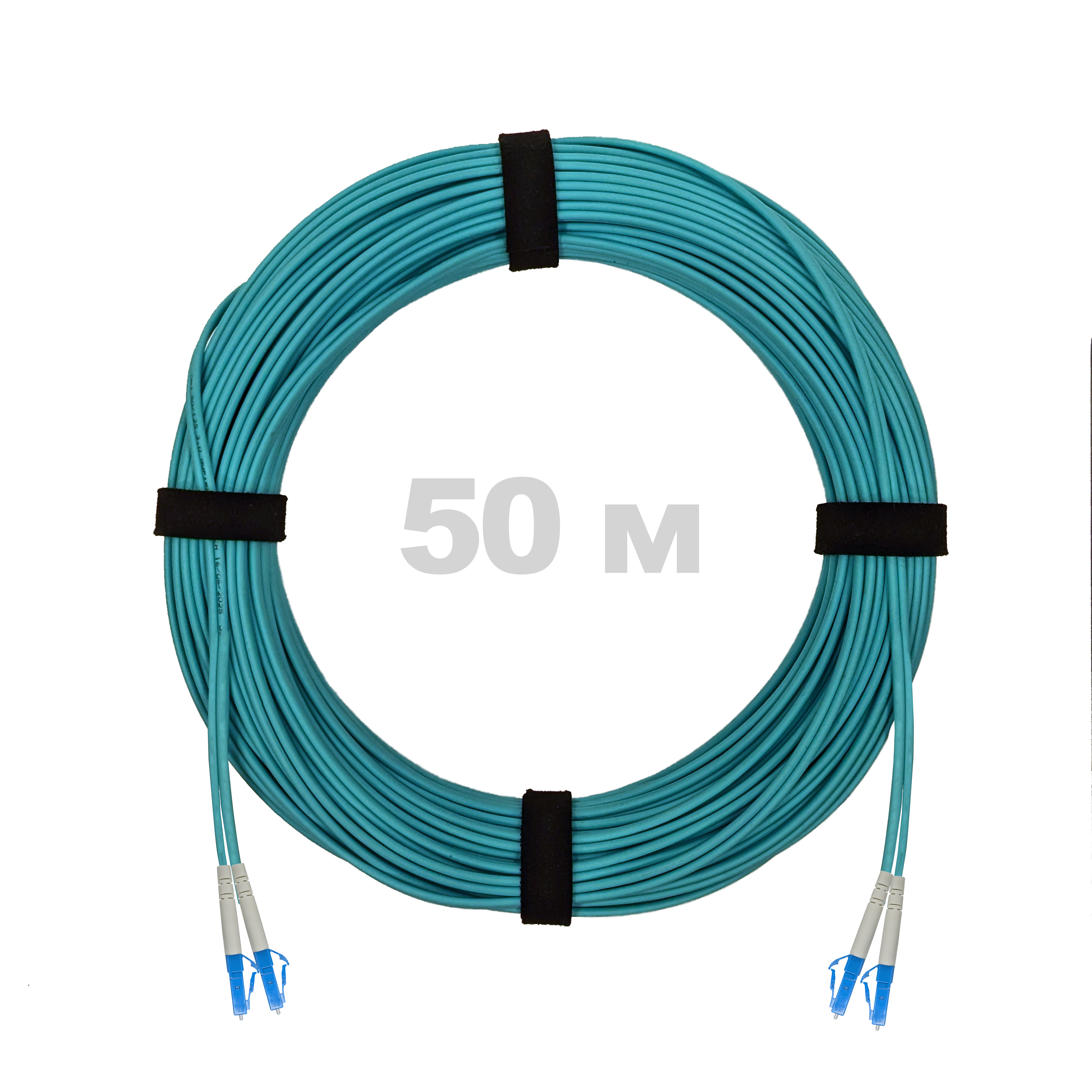 Патч-корд оптический LC/UPC-LC/UPC MM (OM3) 2mm duplex LSZH,  50 м.