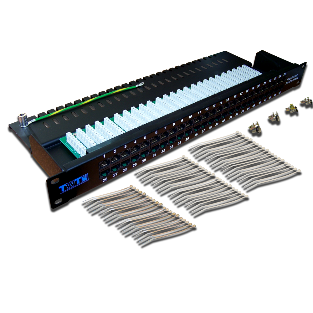 Патч-панель телефонная, 19", 1U, 50 портов RJ-45