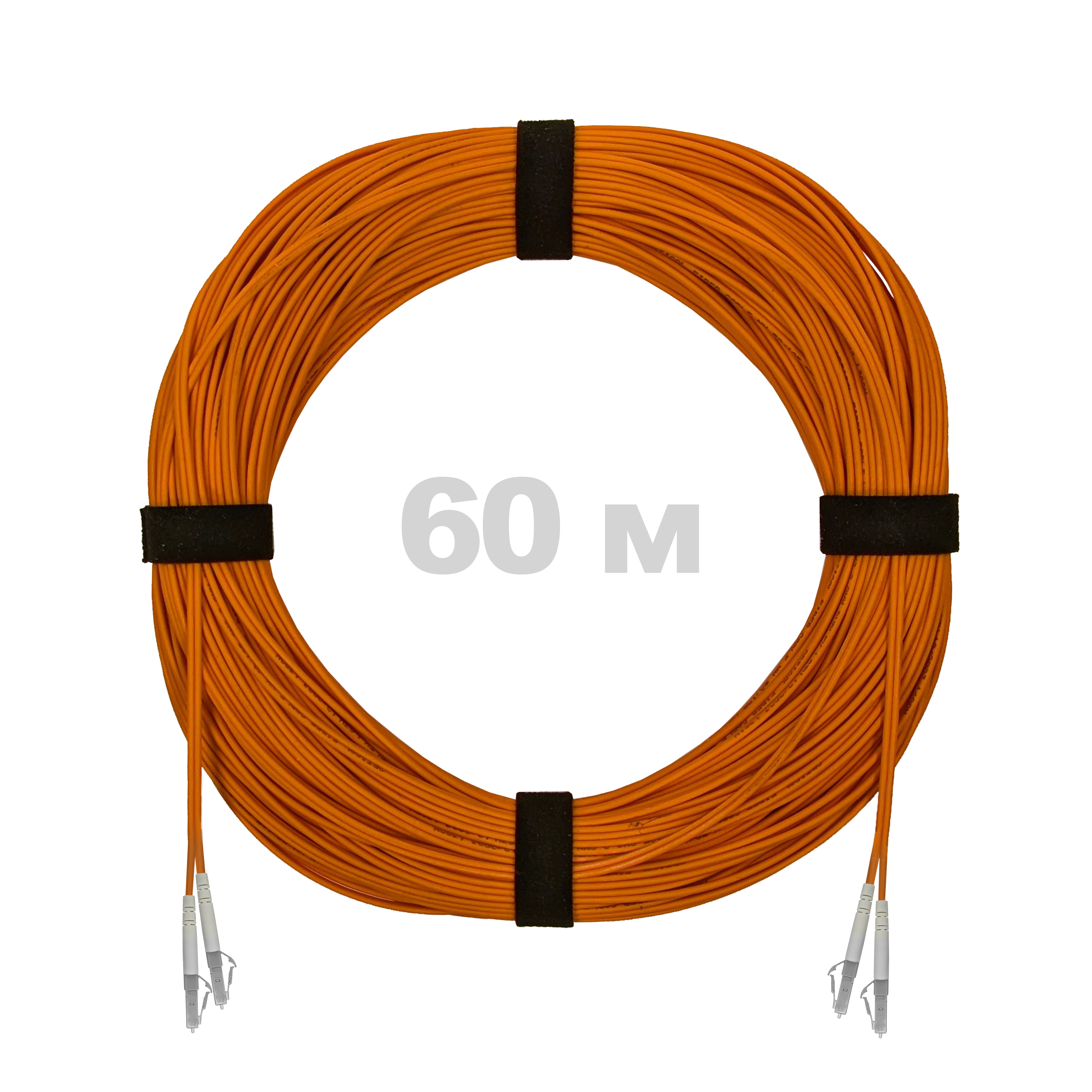 Патч-корд оптический LC/UPC-LC/UPC MM (OM2) 2mm duplex LSZH,  60 м.