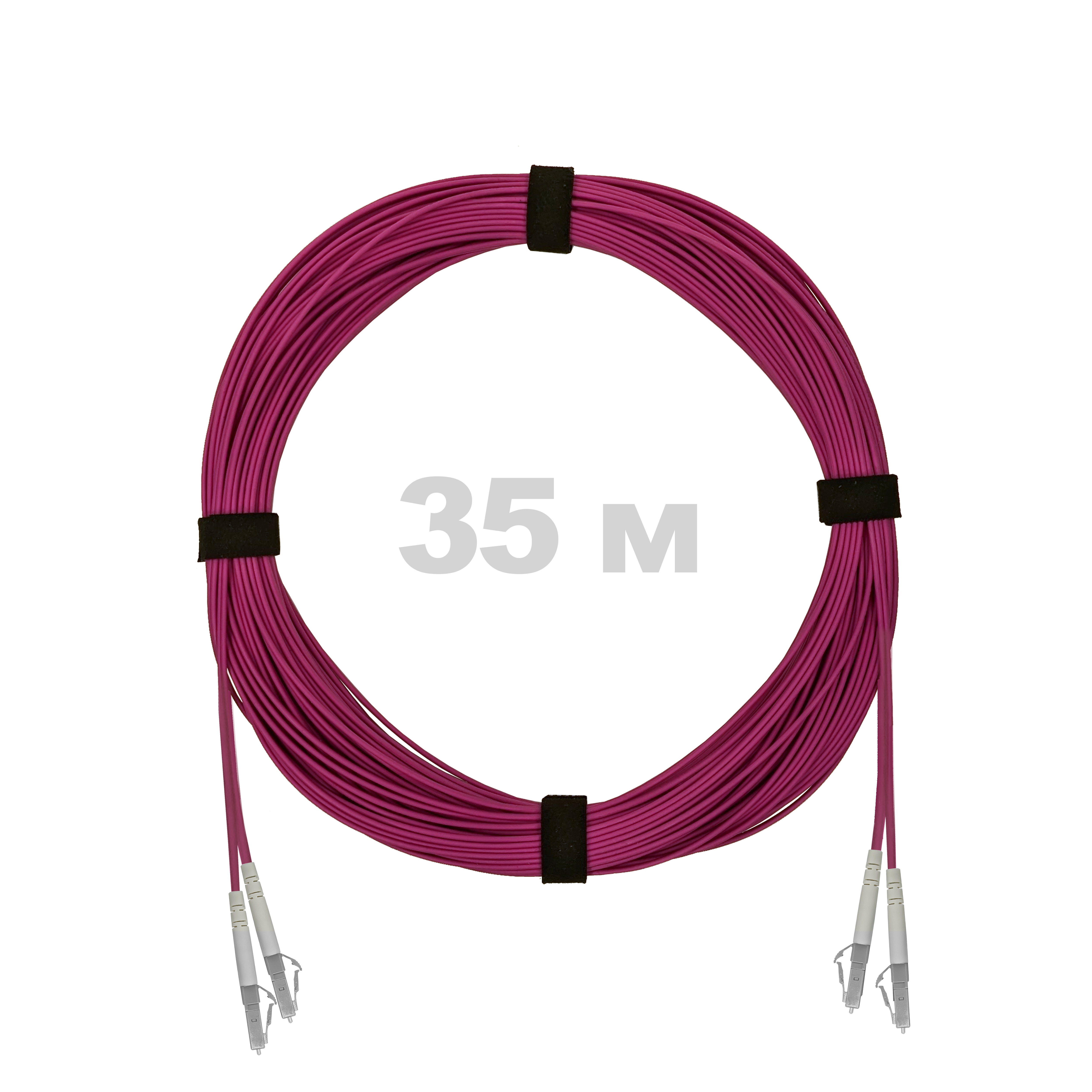 Патч-корд оптический армированный бронированный LC/UPC-LC/UPC MM (OM4) Duplex 3.0mm LSZH, 35 м.