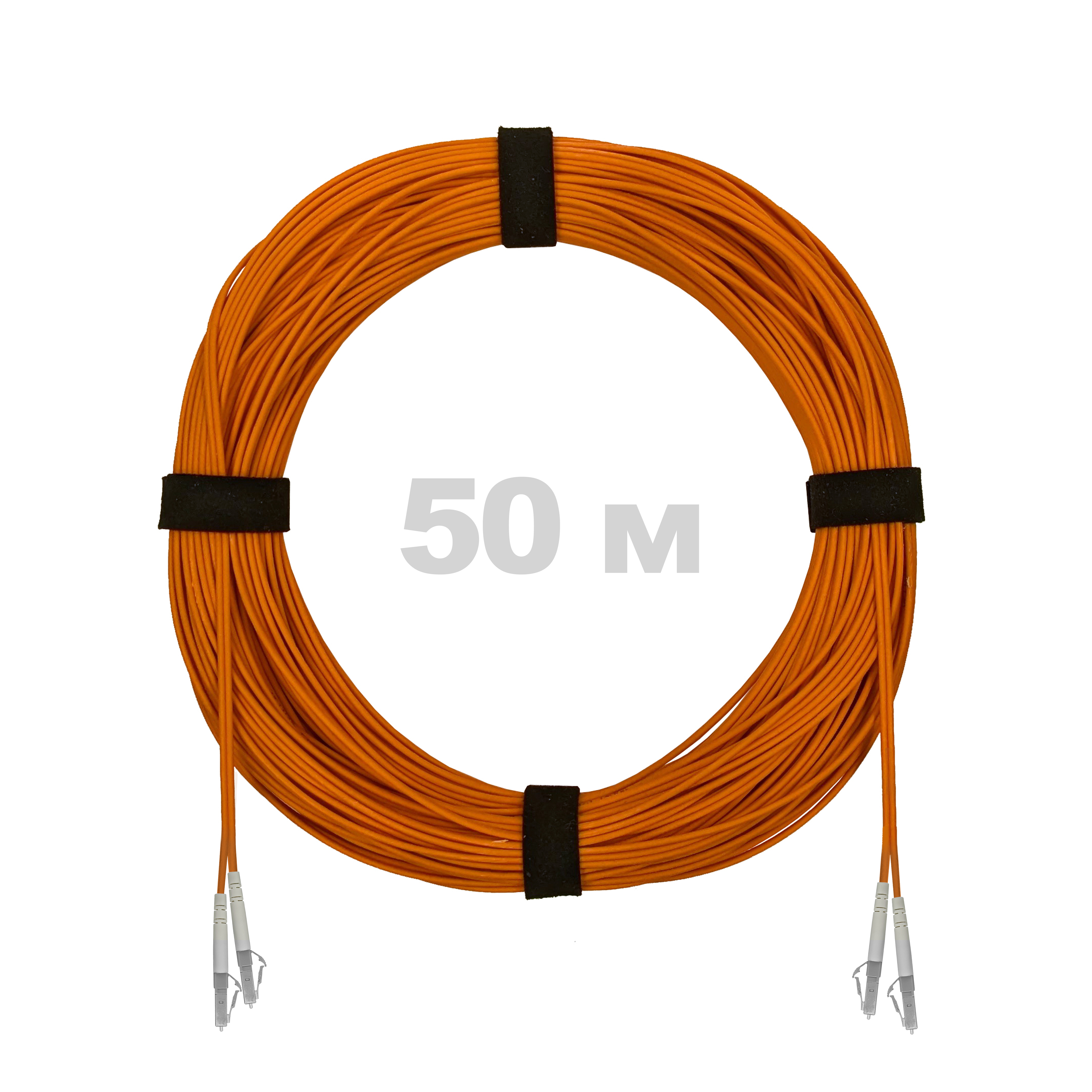 Патч-корд оптический армированный бронированный LC/UPC-LC/UPC MM (OM2) Duplex 2.0mm LSZH, 50 м.