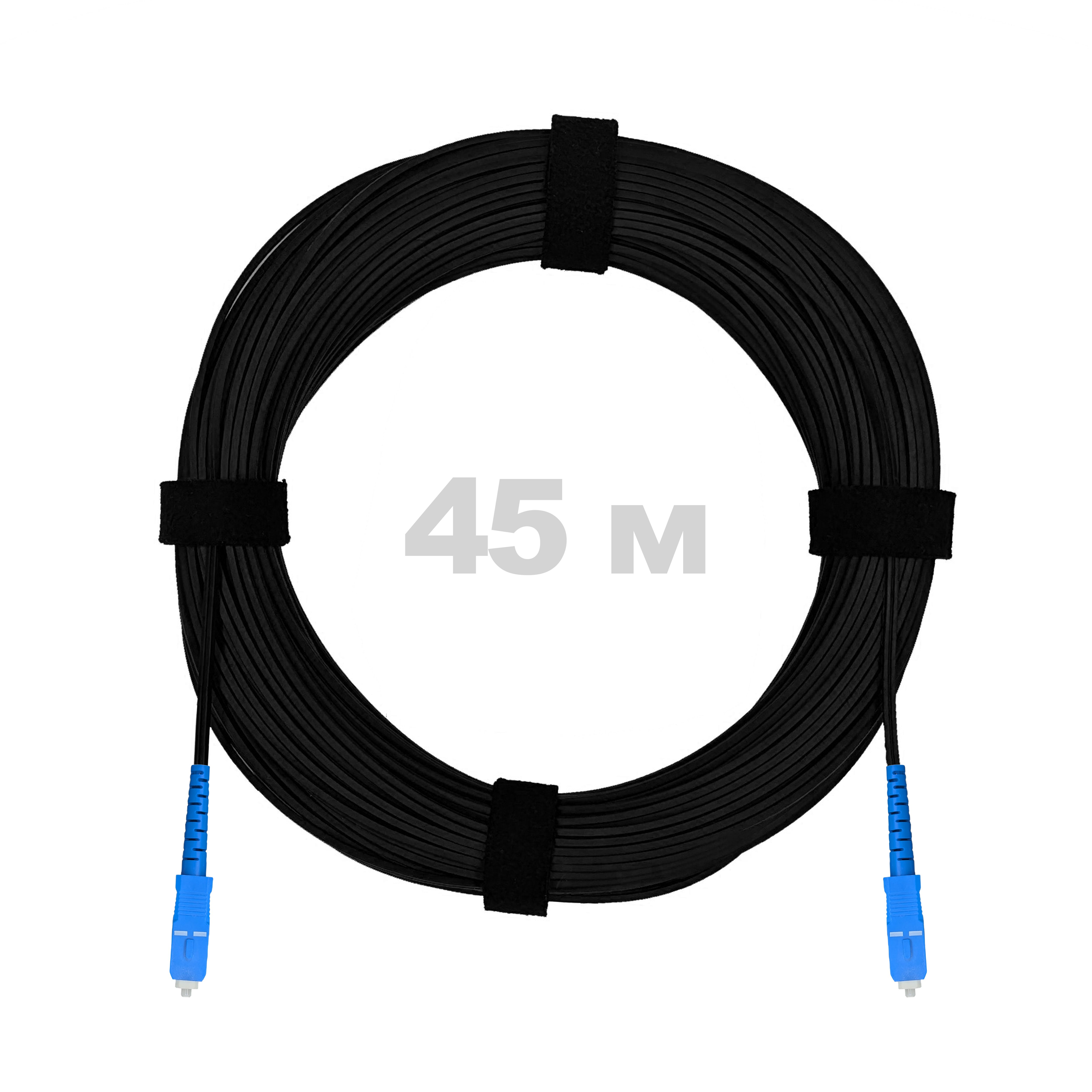 Патч-корд оптический FTTH диэлектрик FRP, G.657 LSZH 2SC/UPC, черный 45 м