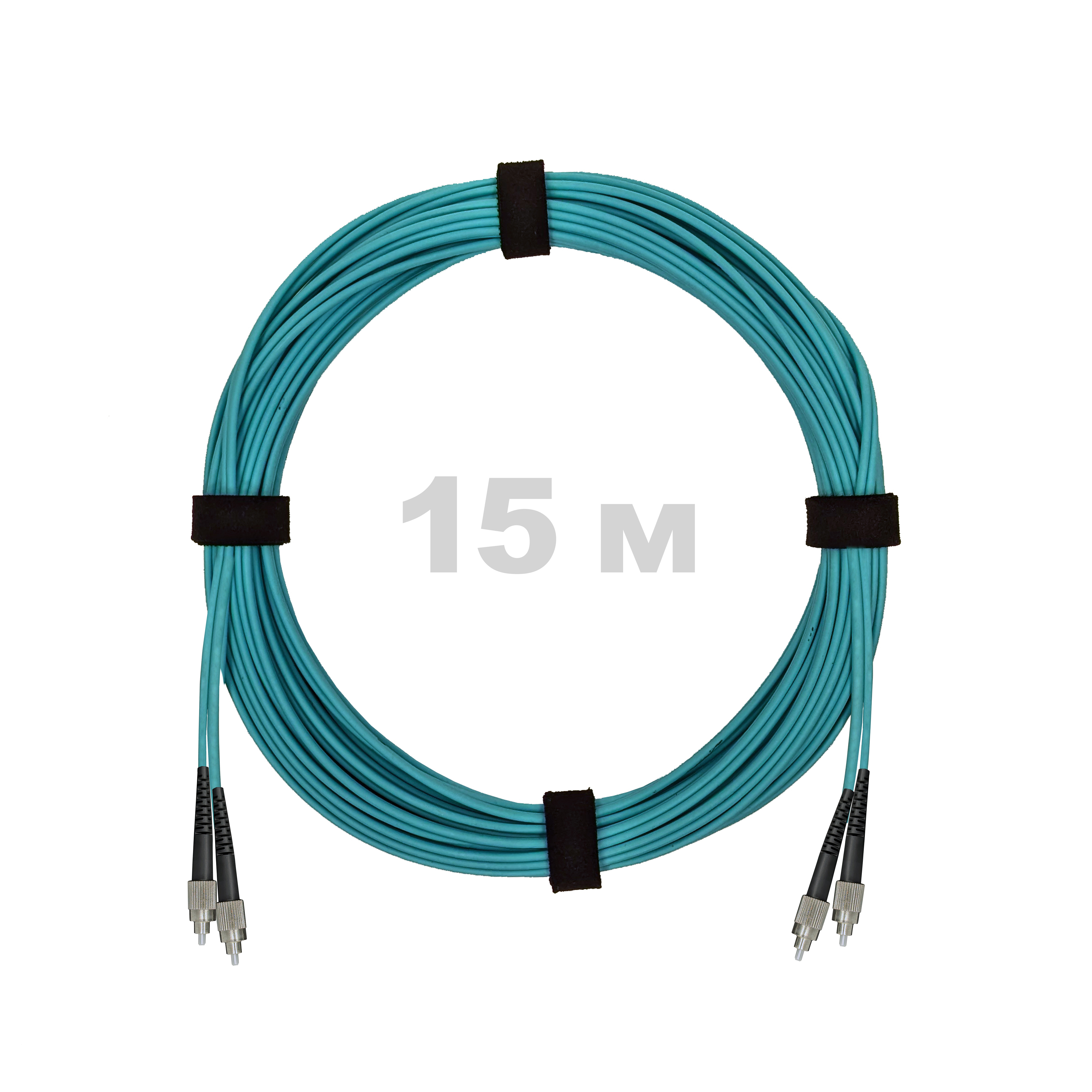 Патч-корд оптический FC/UPC-FC/UPC MM (OM3) 2mm duplex LSZH,  15 м.