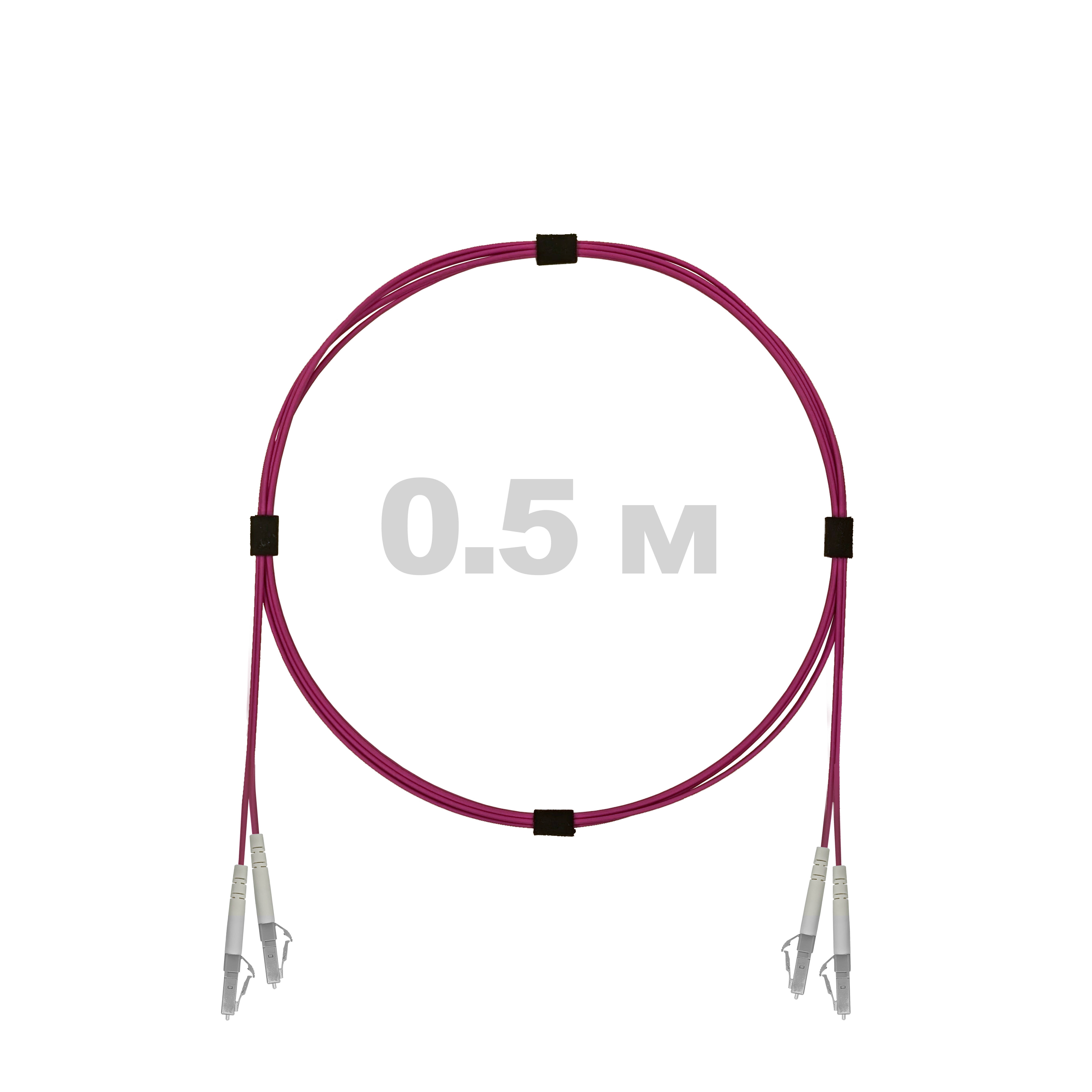 Патч-корд оптический армированный бронированный LC/UPC-LC/UPC MM (OM4) Duplex 2.0mm LSZH, 0.5 м.