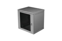 Шкаф настенный 12U (600х450х600) разборный, дверь стекло, серый