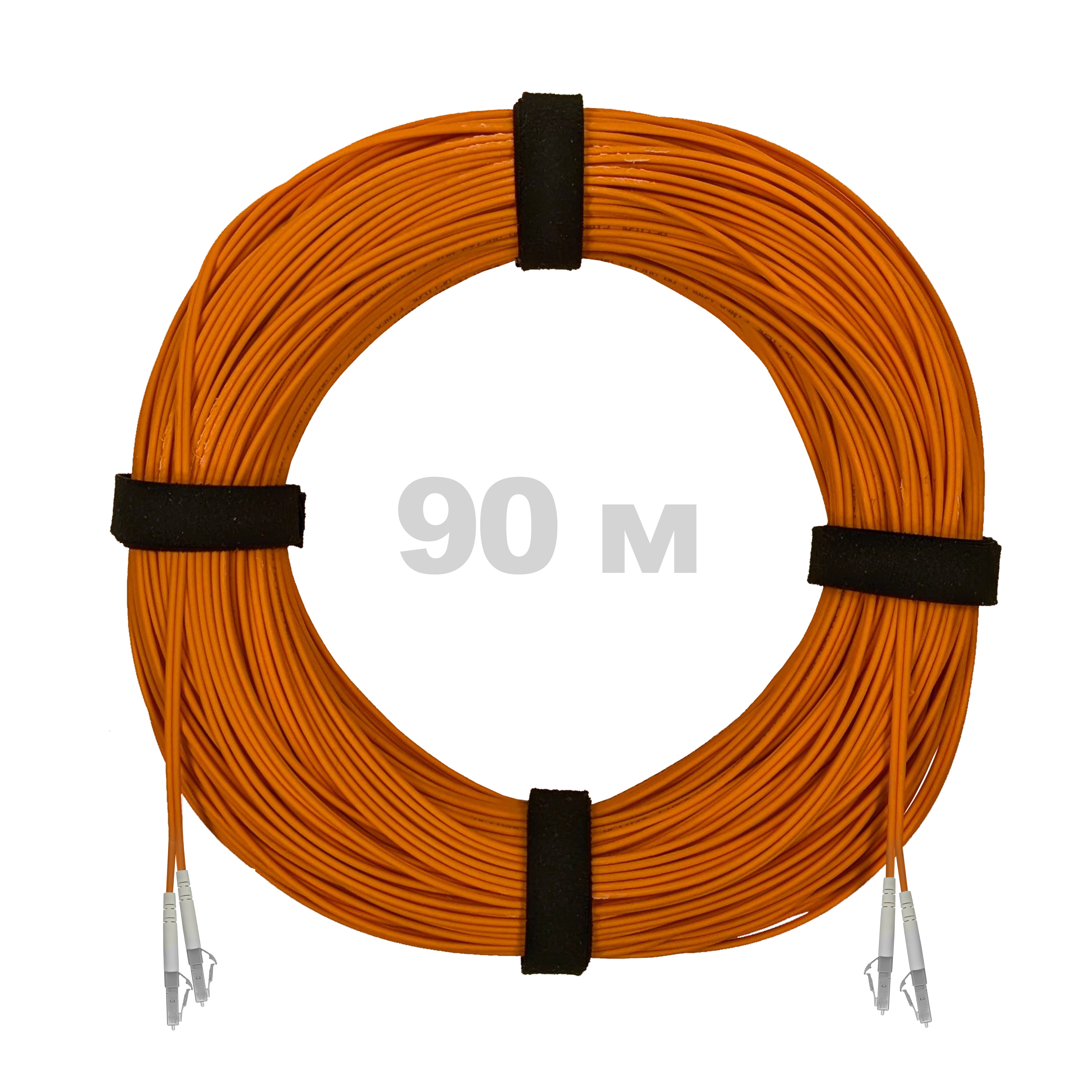 Патч-корд оптический LC/UPC-LC/UPC MM (OM2) 3mm duplex LSZH,  90 м.