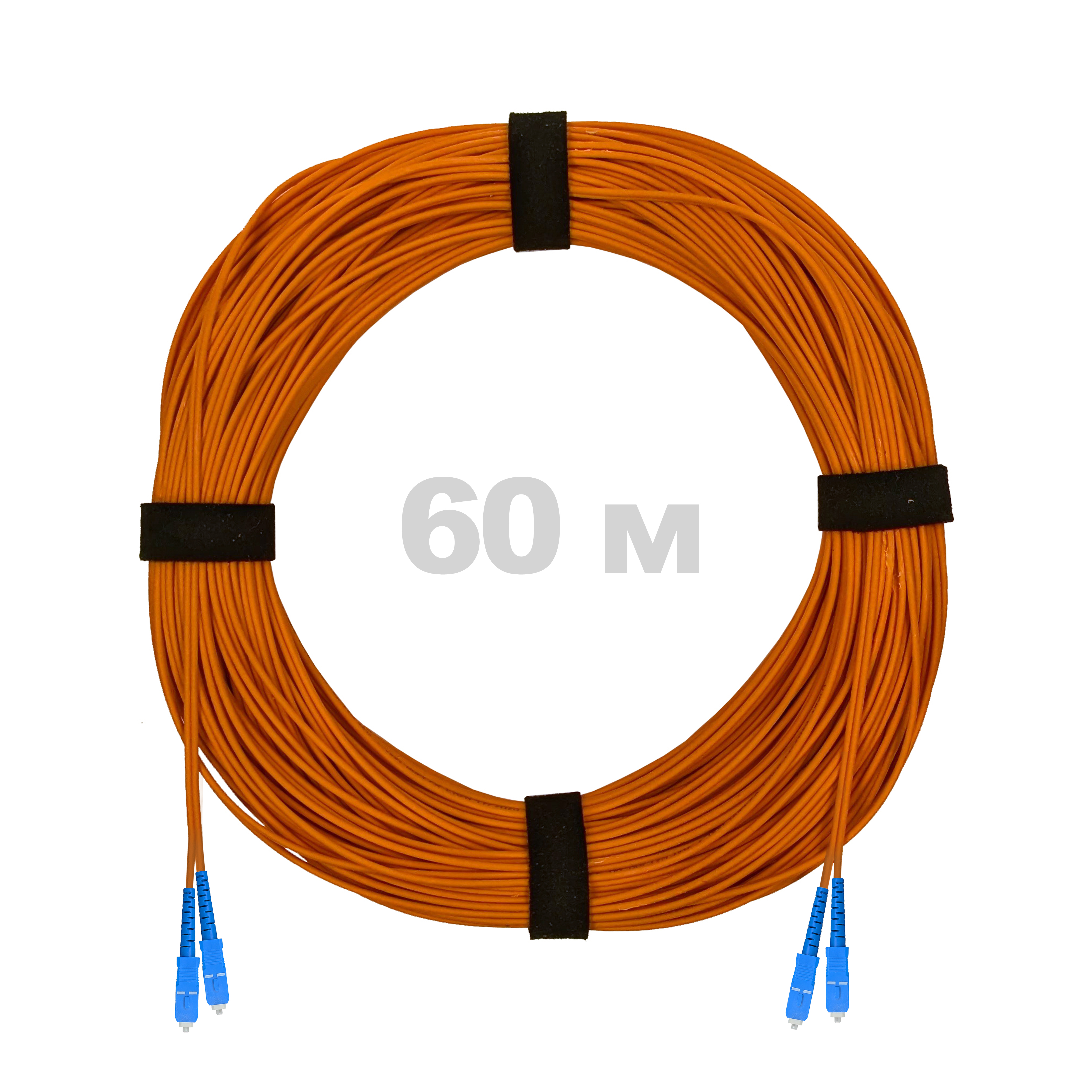 Патч-корд оптический SC/UPC-SC/UPC MM (OM2) 3mm duplex LSZH,  60 м.