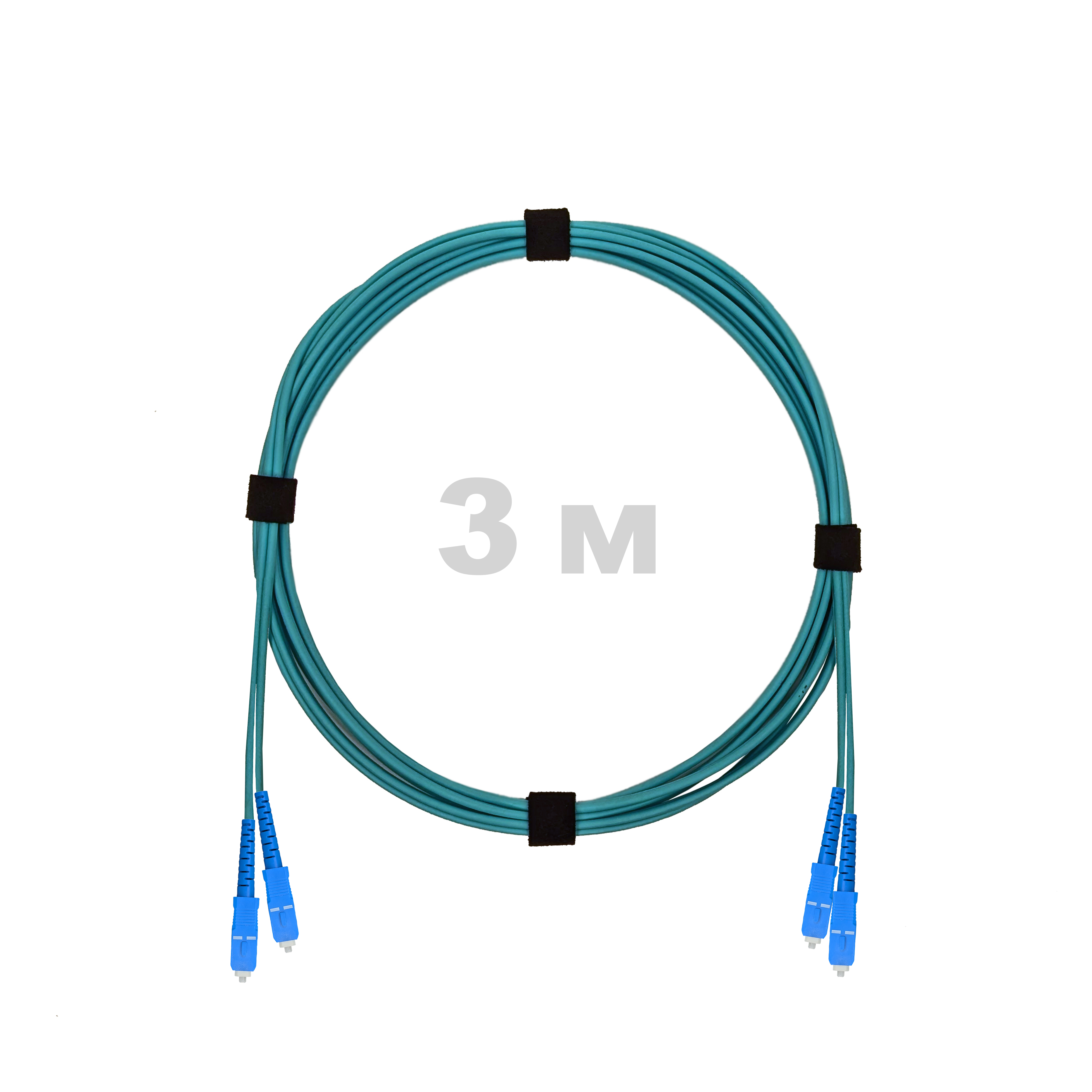 Патч-корд оптический армированный бронированный SC/UPC-SC/UPC MM (OM3) Duplex 3.0mm LSZH, 3 м.
