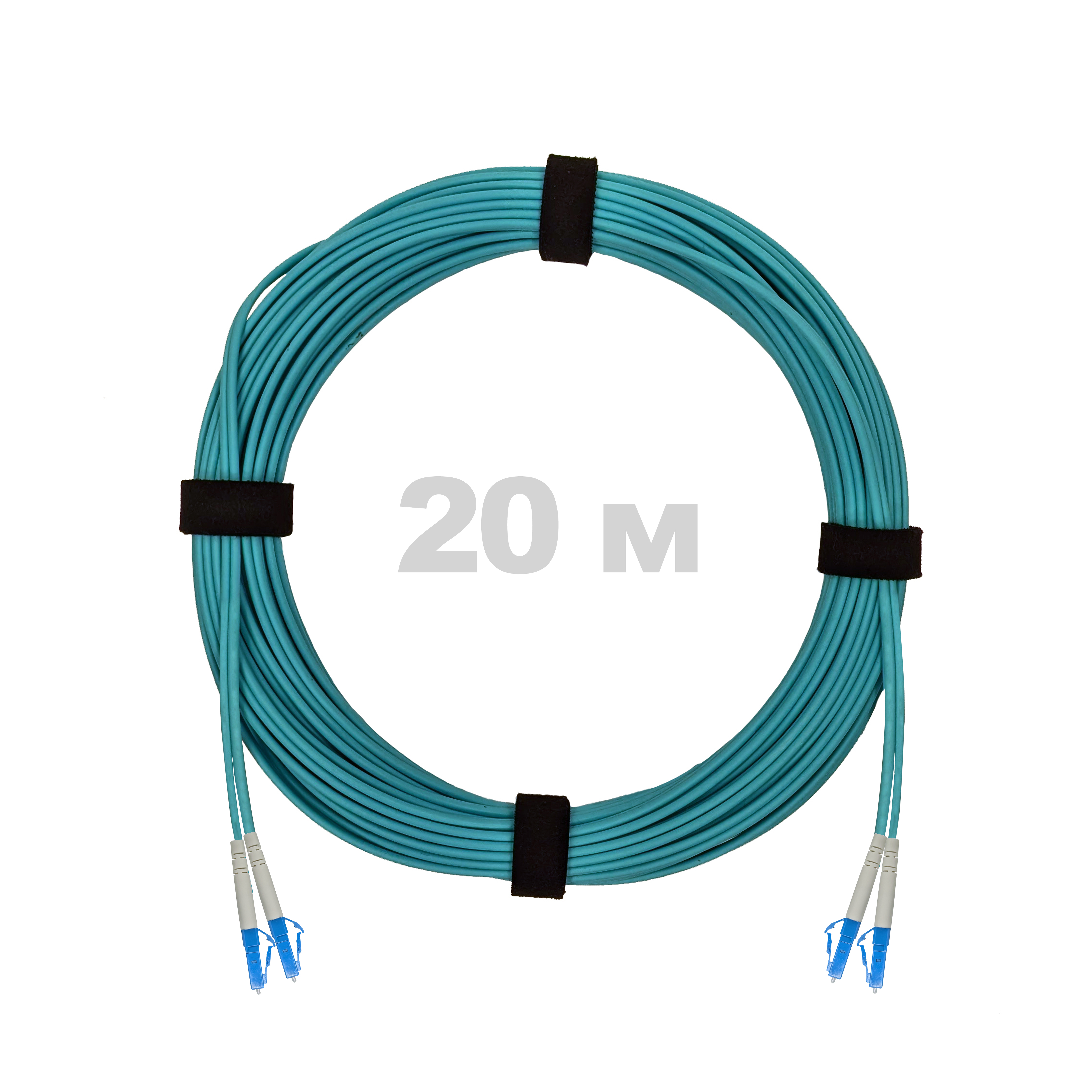 Патч-корд оптический LC/UPC-LC/UPC MM (OM3) 2mm duplex LSZH, 20 м.