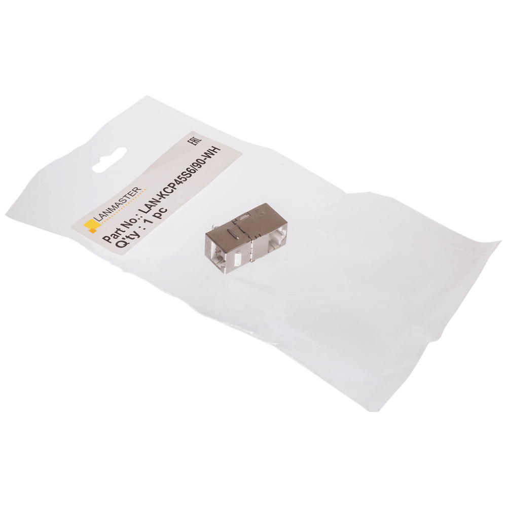 Повторитель портов RJ-45, экранированный, 90 градусов, кат.6, формата Keystone__