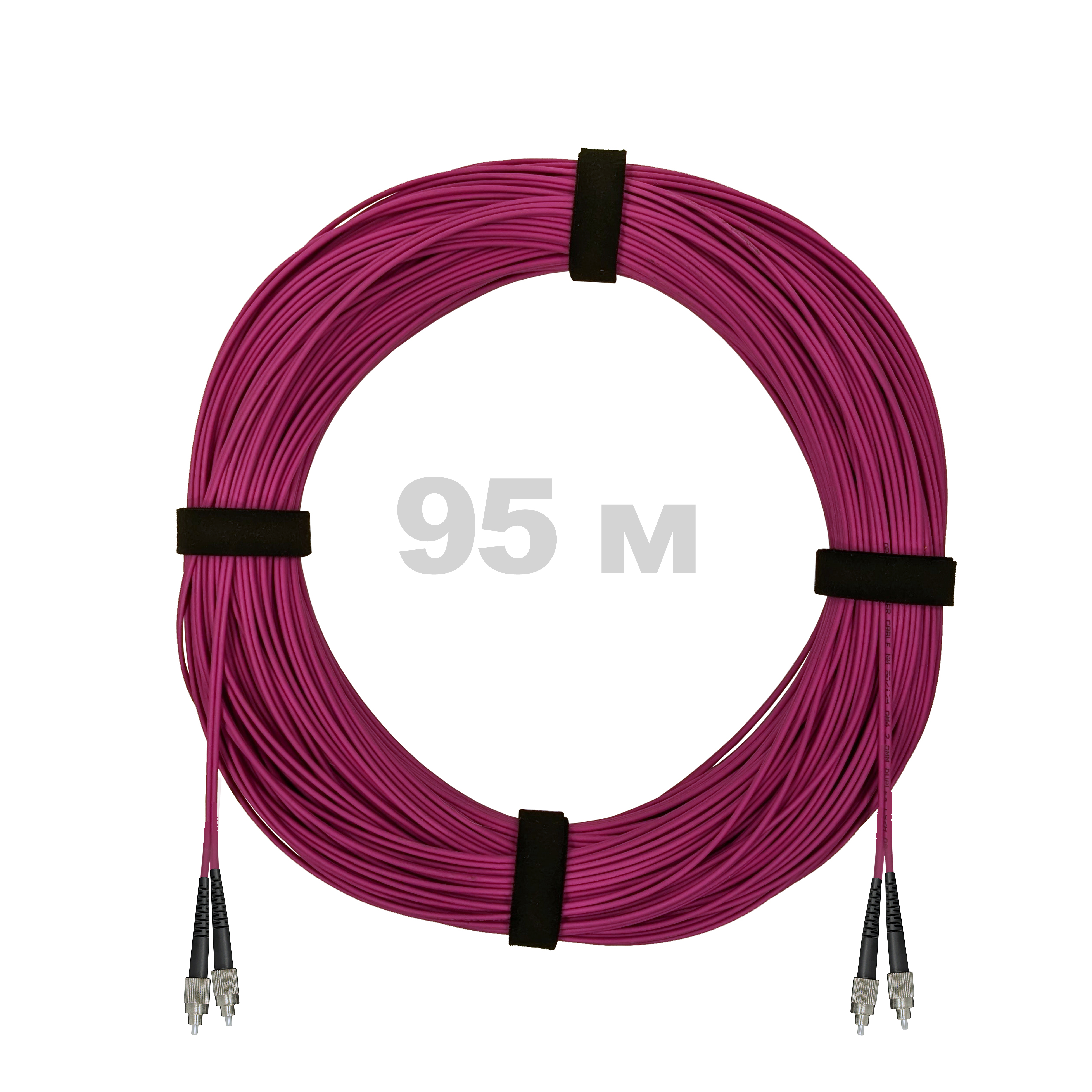 Патч-корд оптический FC/UPC-FC/UPC MM (OM4) 3mm duplex LSZH,  95 м.