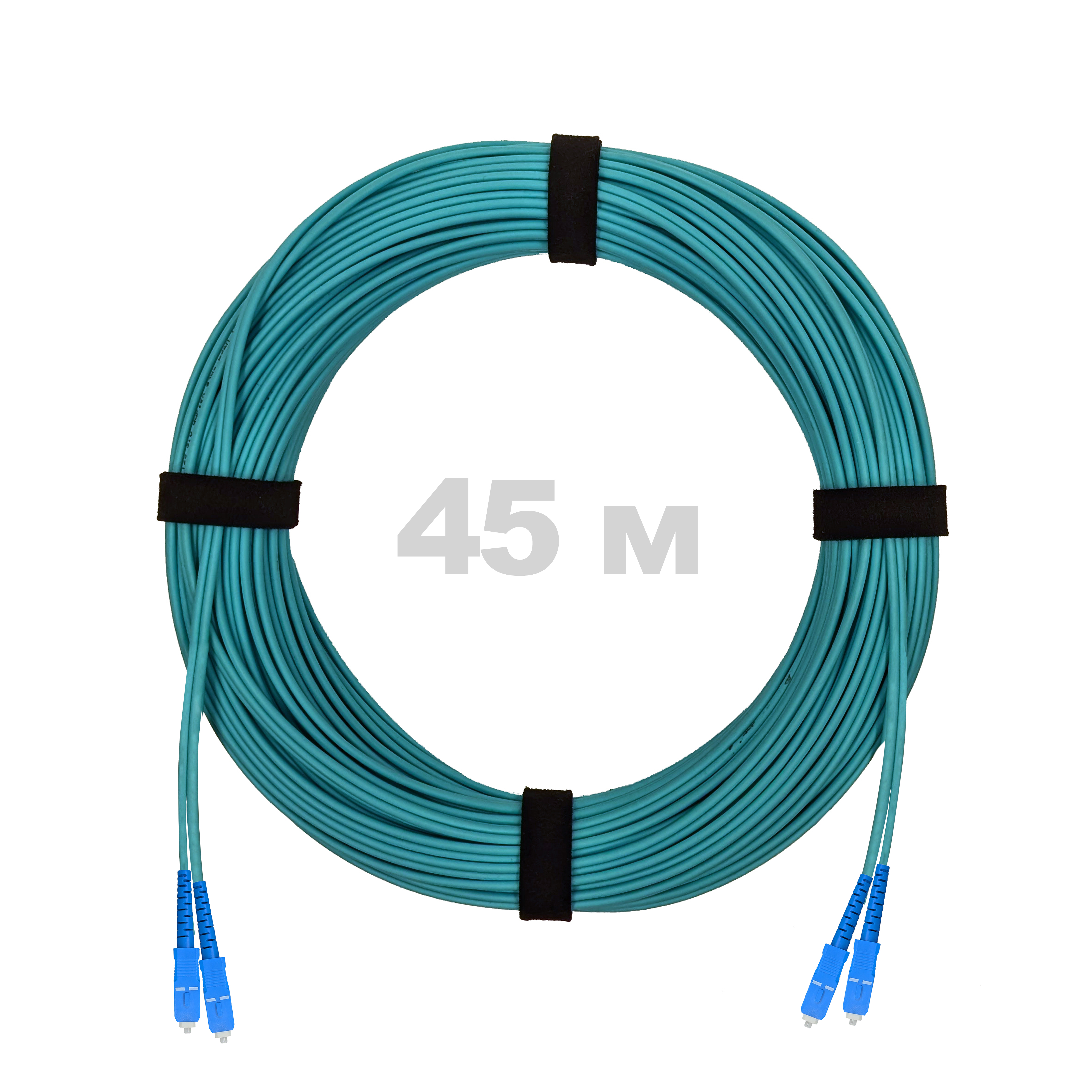 Патч-корд оптический армированный бронированный SC/UPC-SC/UPC MM (OM3) Duplex 2.0mm LSZH, 45 м.