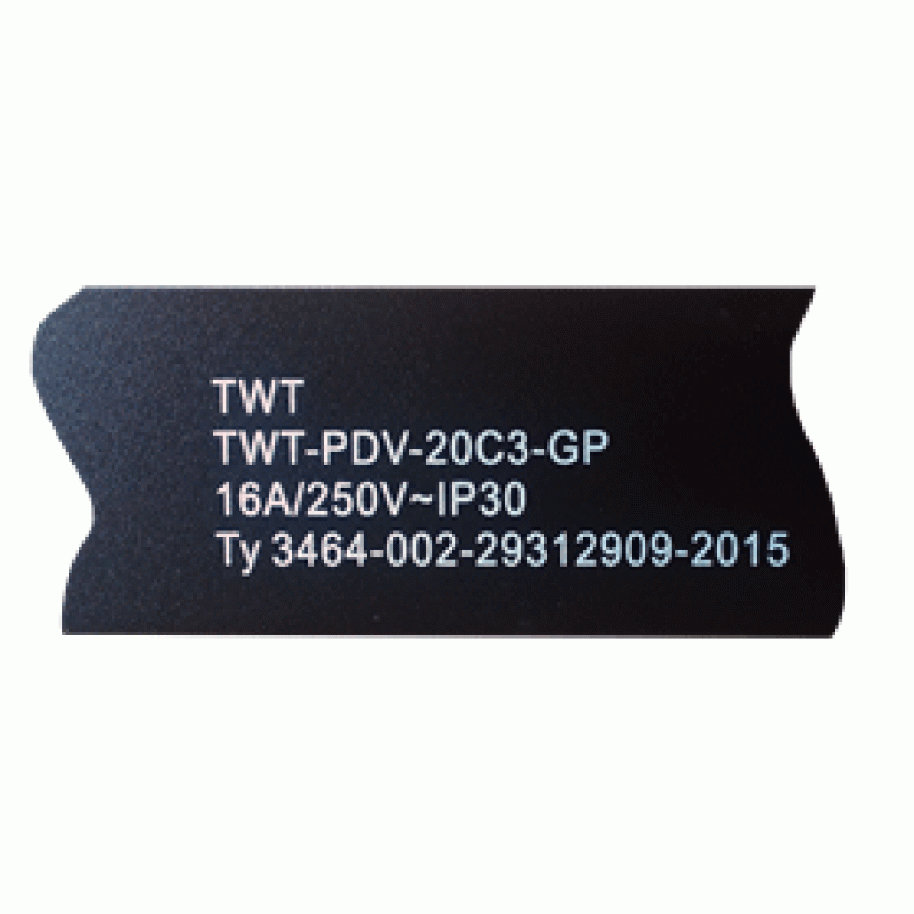 Вертикальный блок розеток, 20xC13, 250V, 16A, шнур 3 метра, вилка Schuko__