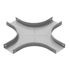 Разветвитель крестообразный плавный универсальный к лотку 600х65 радиус 200 мм, толщ. 1,0 мм, гор. цинк